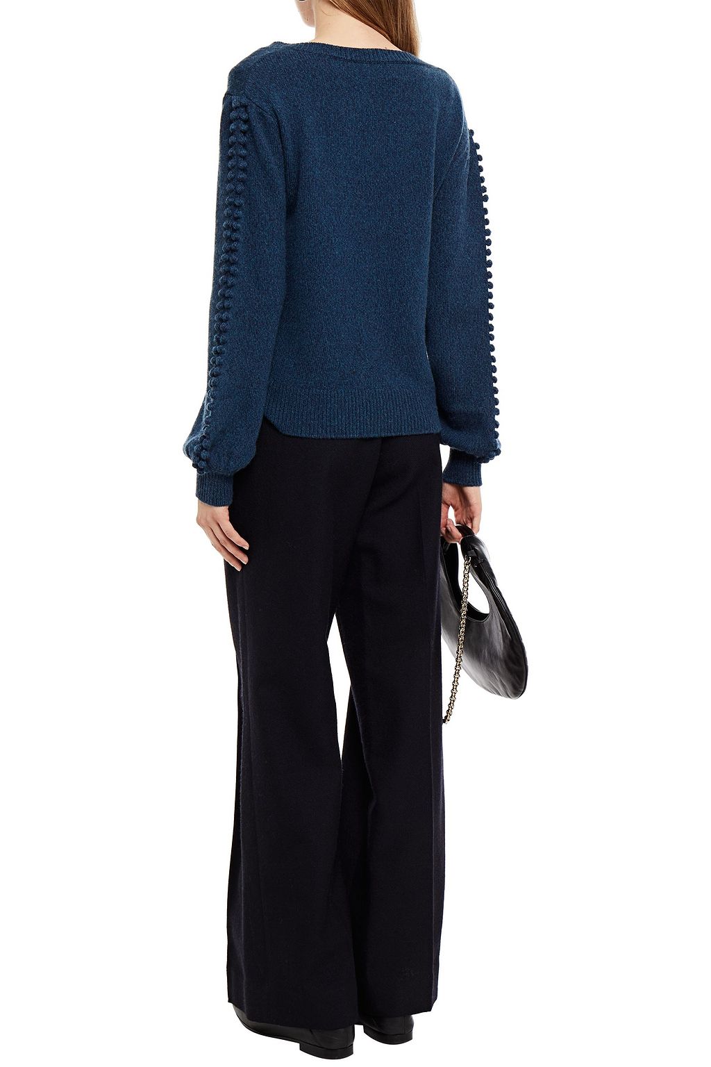 CHARLI Pompom-trimmed knitted sweater