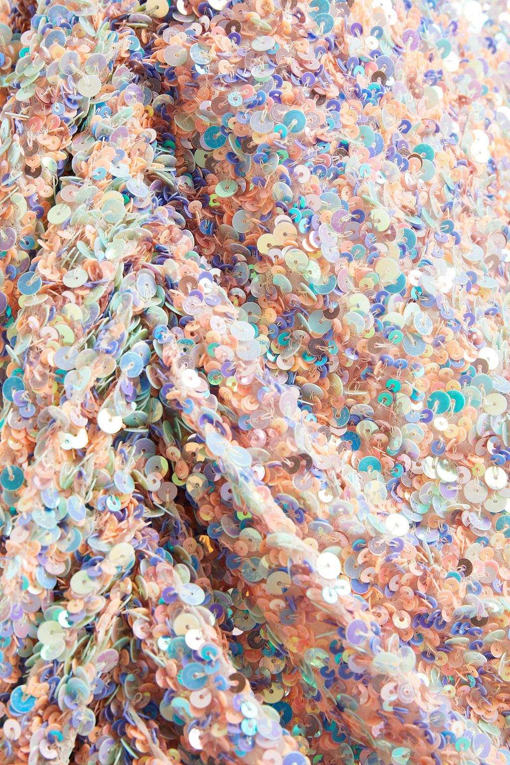 RETROFÊTE Celestia ruched sequined georgette mini skirt