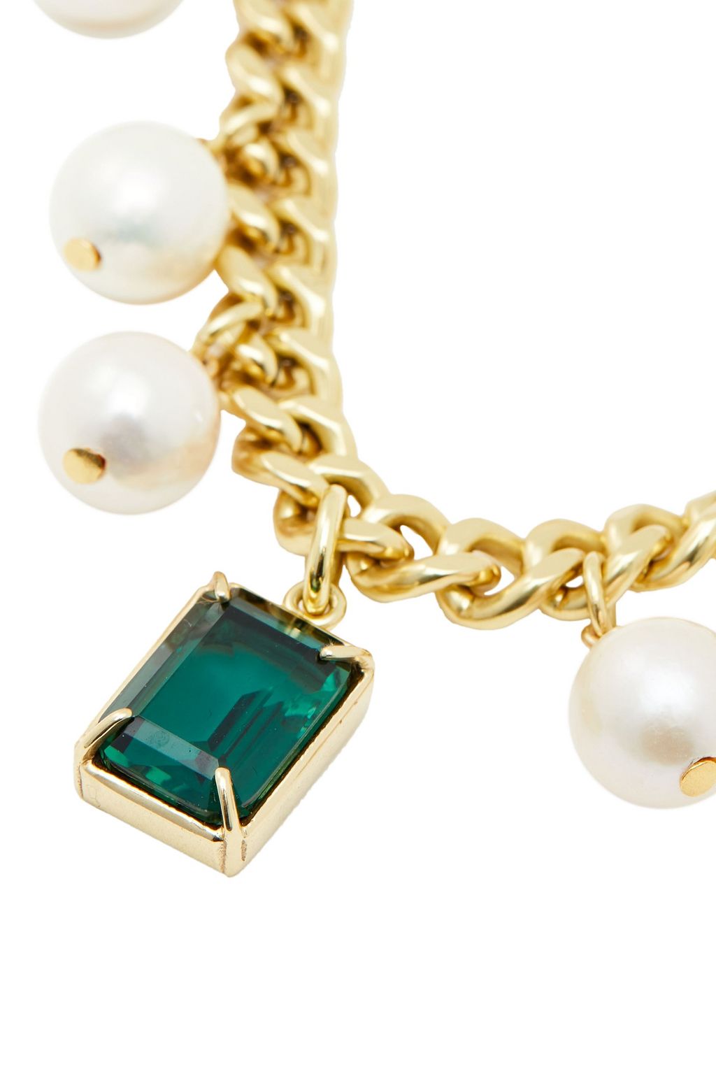 CORNELIA WEBB Gold-tone, pearl and quartz necklace