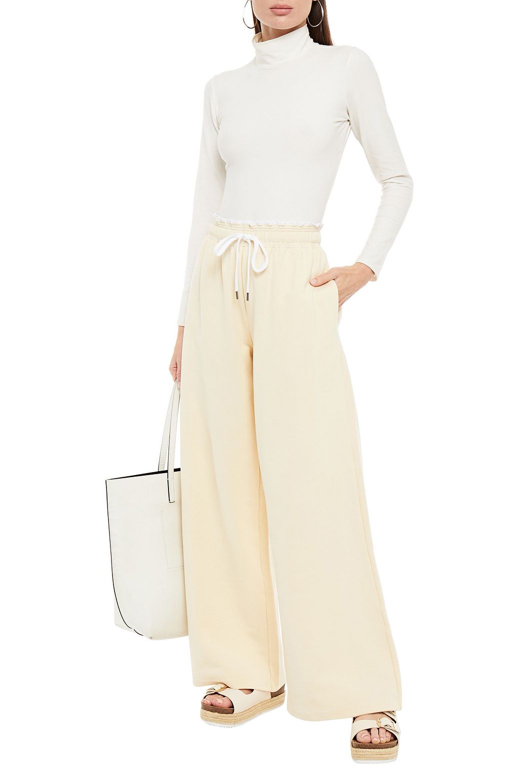 MARNI French cotton-terry wide-leg pants