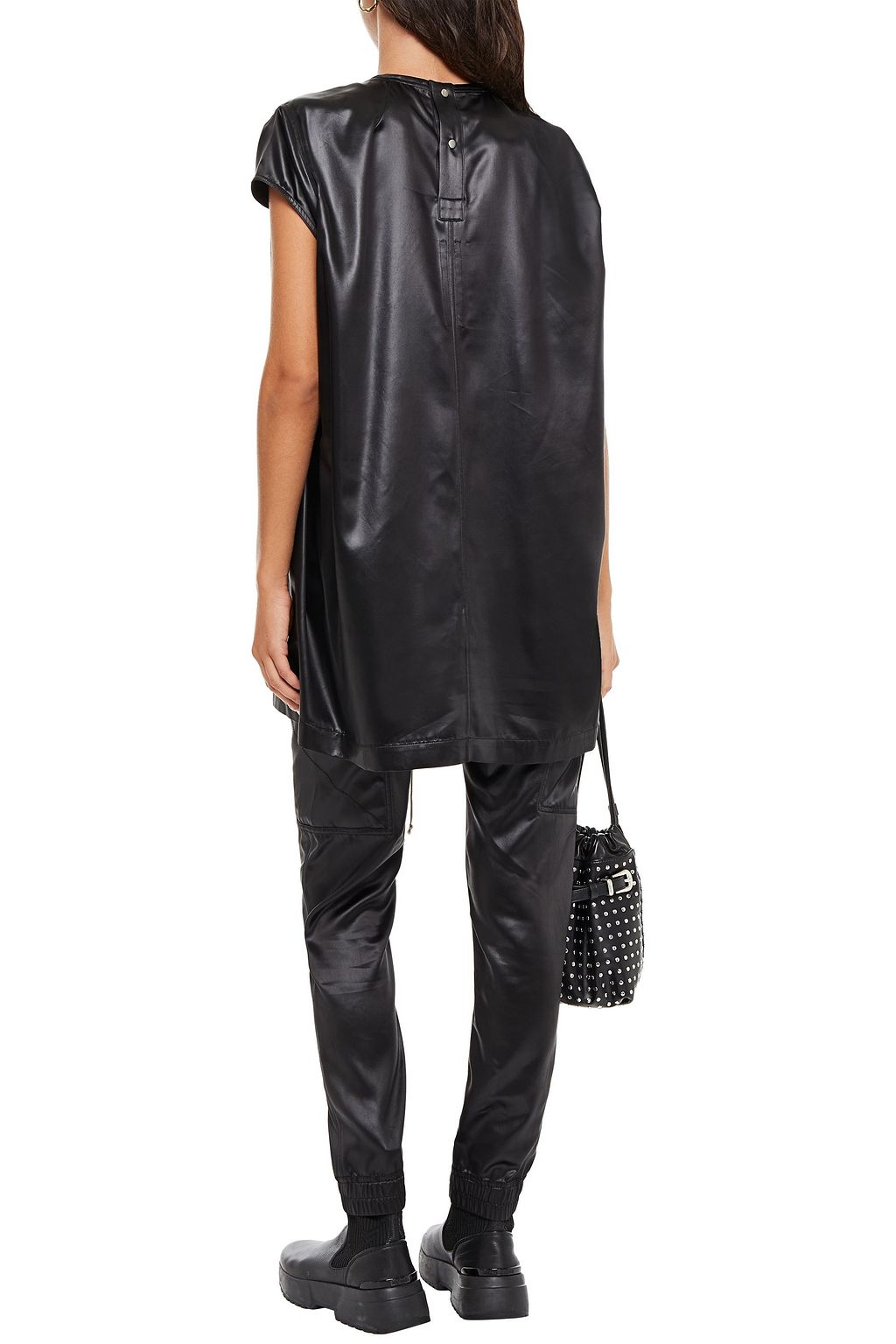 RICK OWENS Studded draped satin tunic