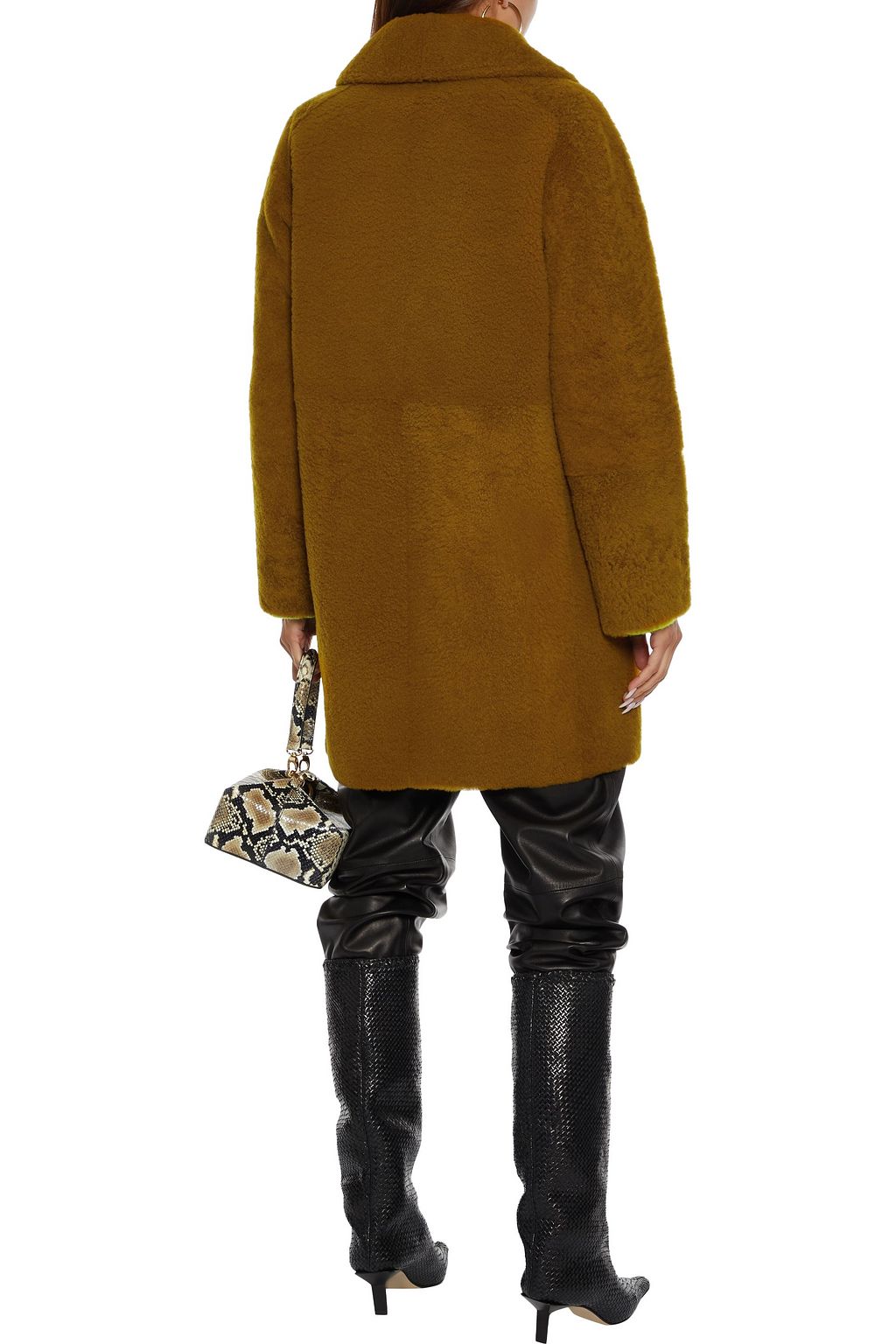 DROME Double-breasted reversible shearling coat