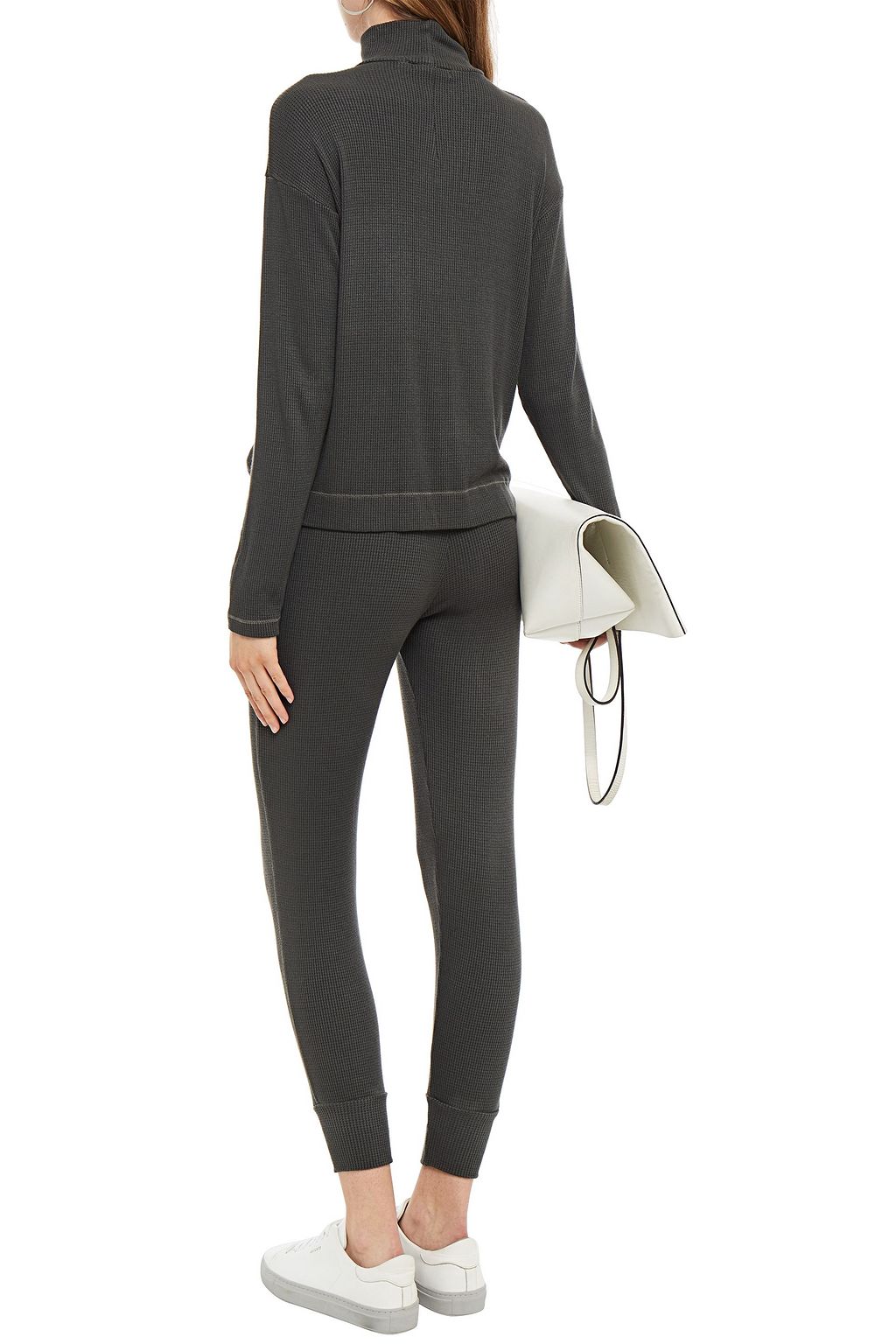 STATESIDE Waffle-knit modal-blend turtleneck top