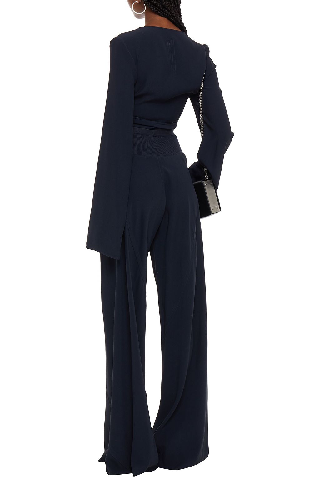 RICK OWENS Cropped cady wrap blouse