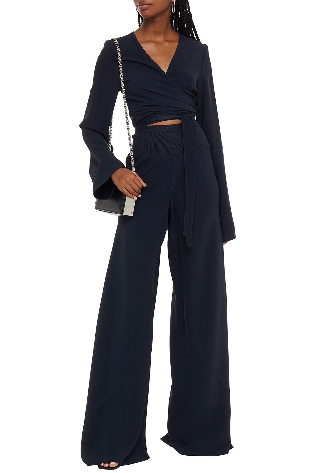 RICK OWENS Cropped cady wrap blouse