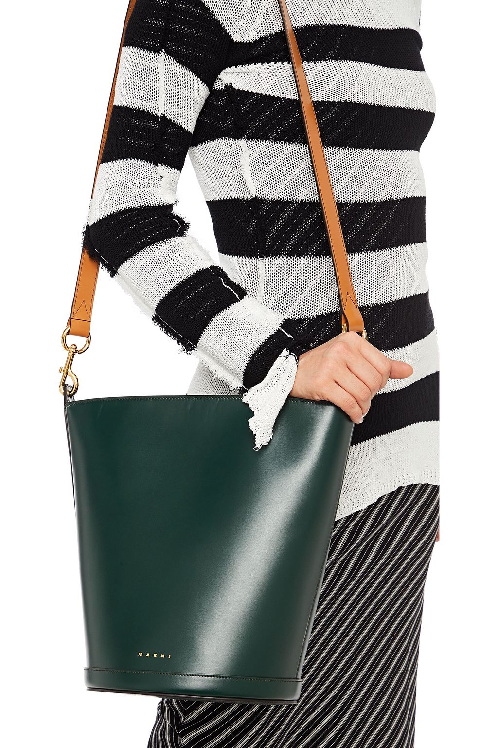MARNI Two-tone leather bucket bag