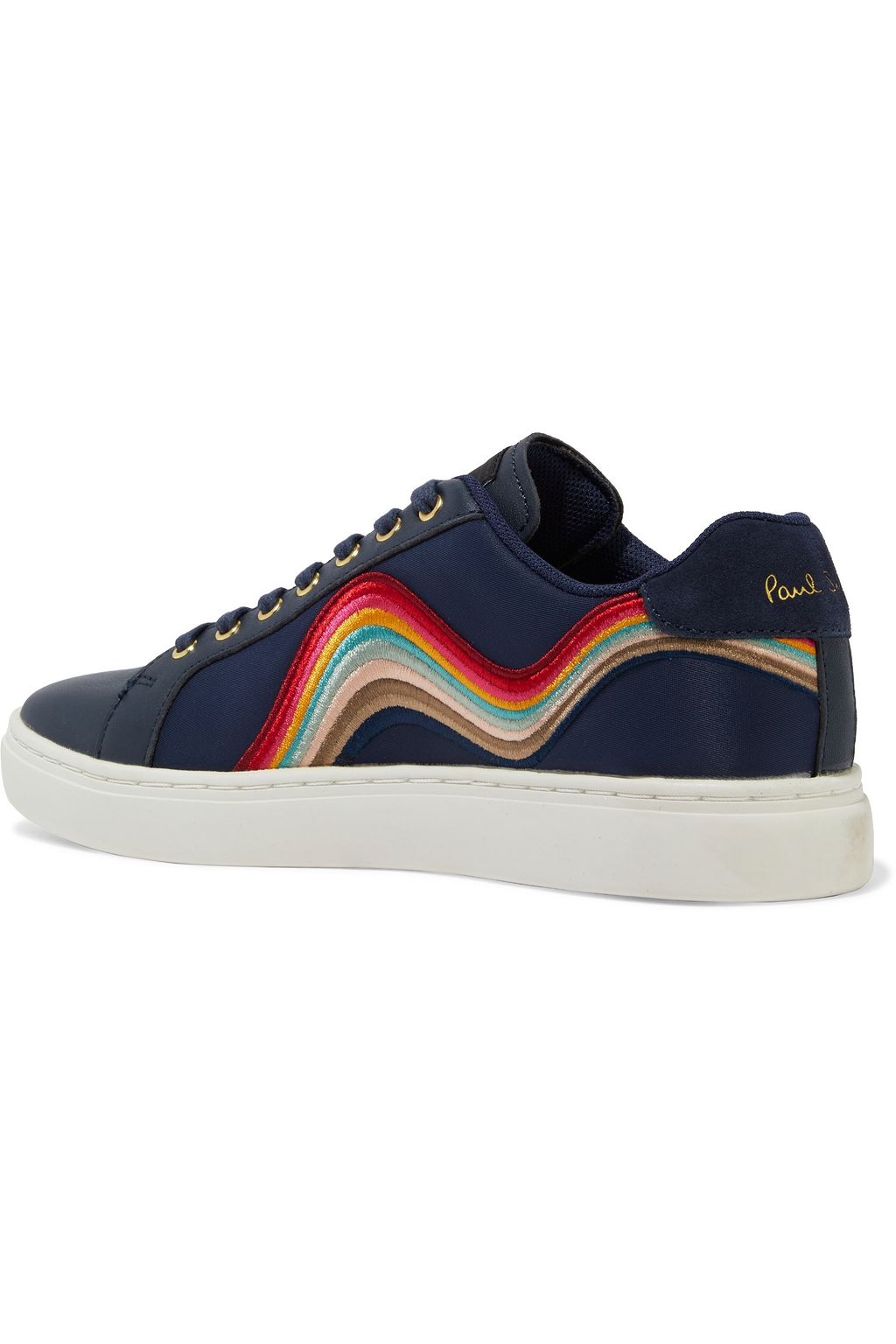PAUL SMITH Lapin embroidered shell and leather sneakers