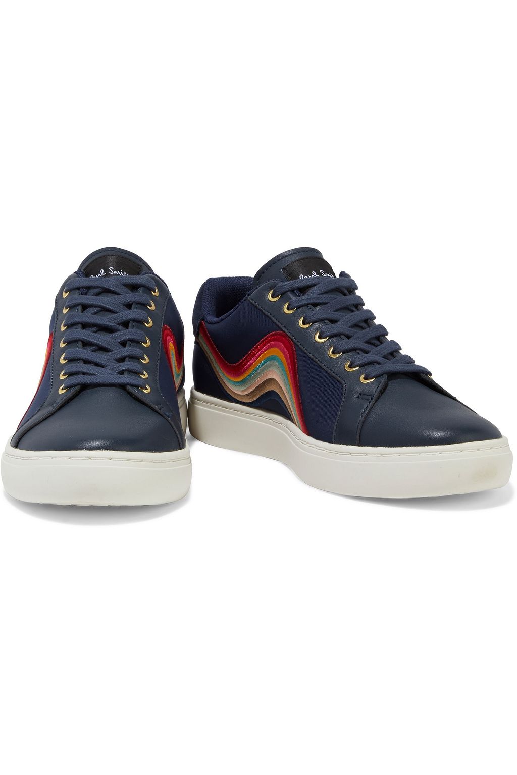 PAUL SMITH Lapin embroidered shell and leather sneakers