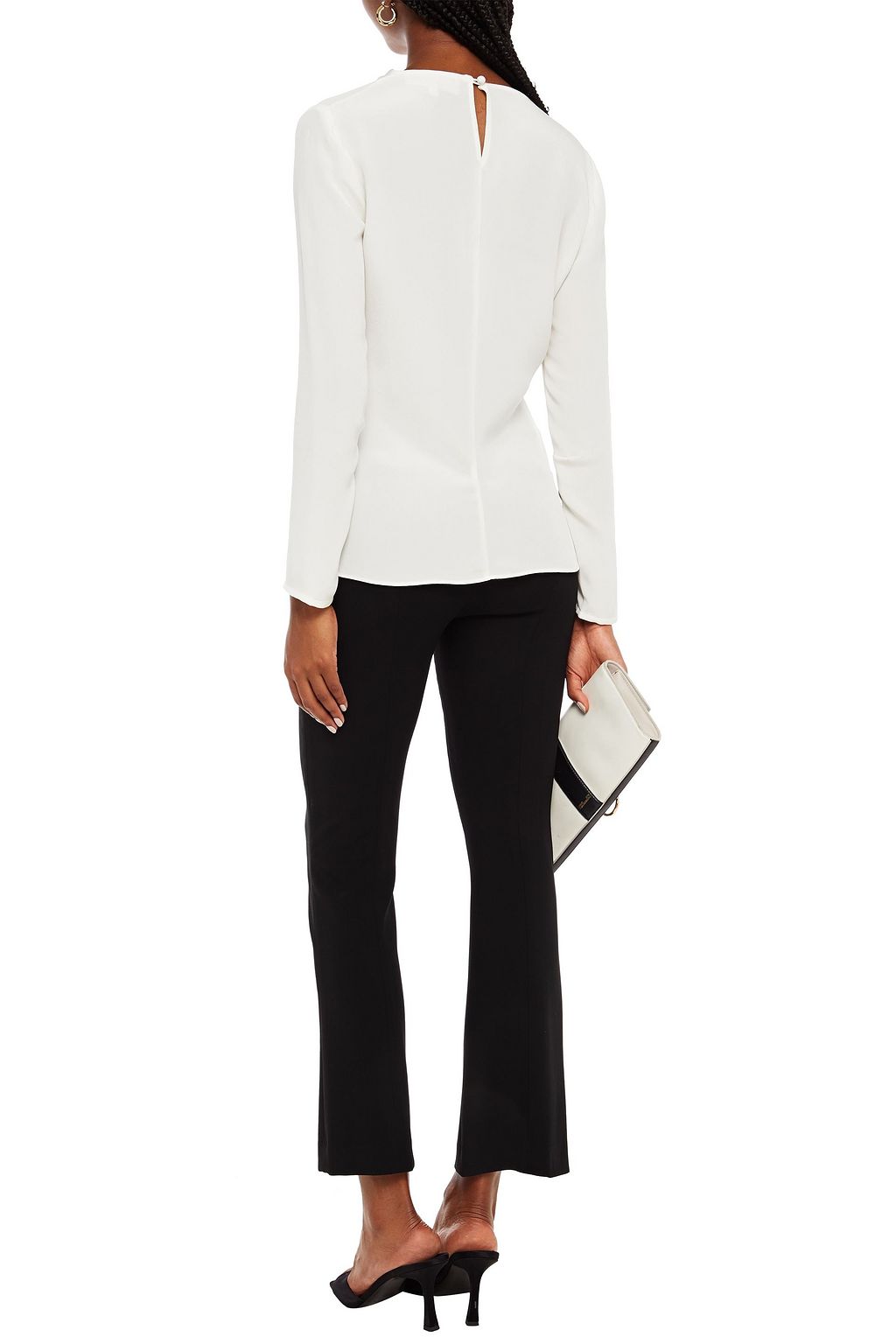 GOAT Lotus draped silk crepe de chine top