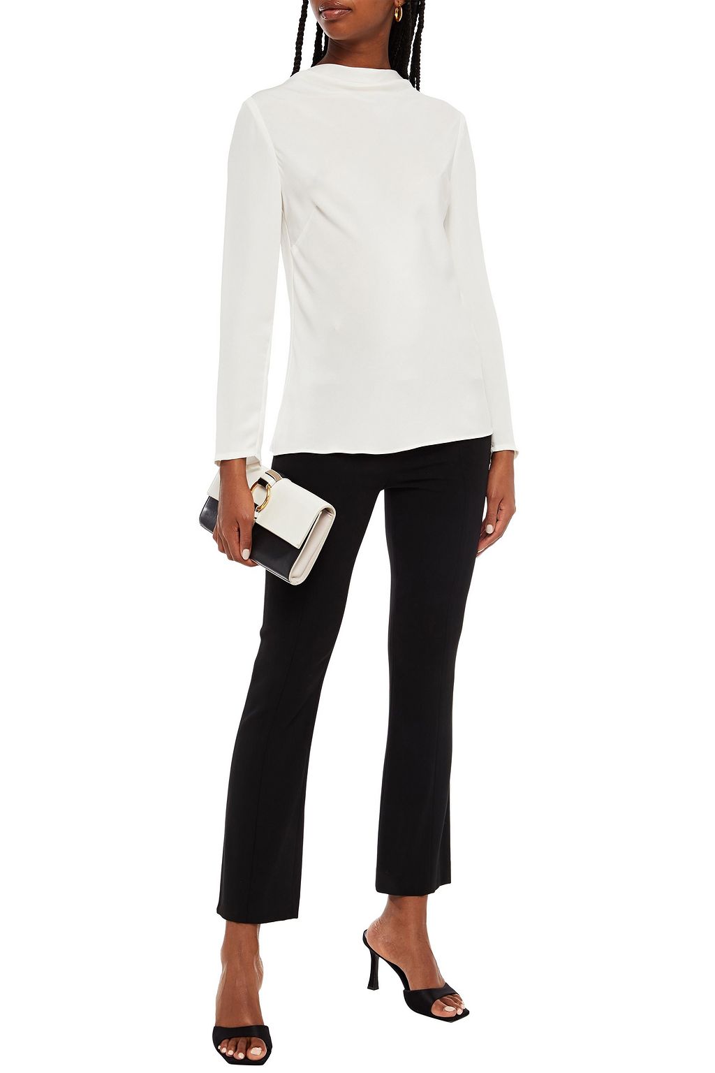 GOAT Lotus draped silk crepe de chine top