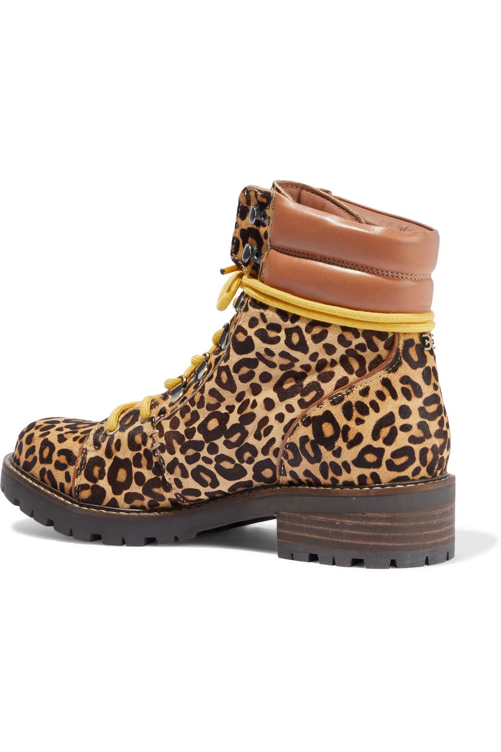 SAM EDELMAN Tamia leather-trimmed leopard-print calf hair ankle boots ...