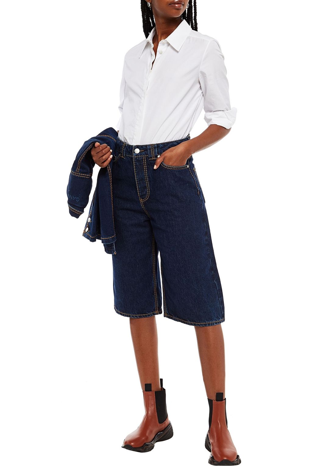 GANNI Denim shorts Sale up to 70 off THE