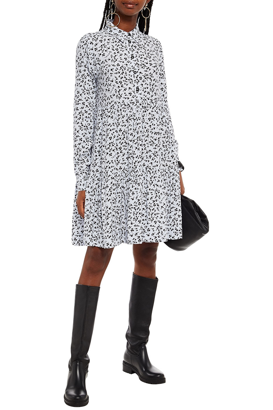 light blue crepe dress