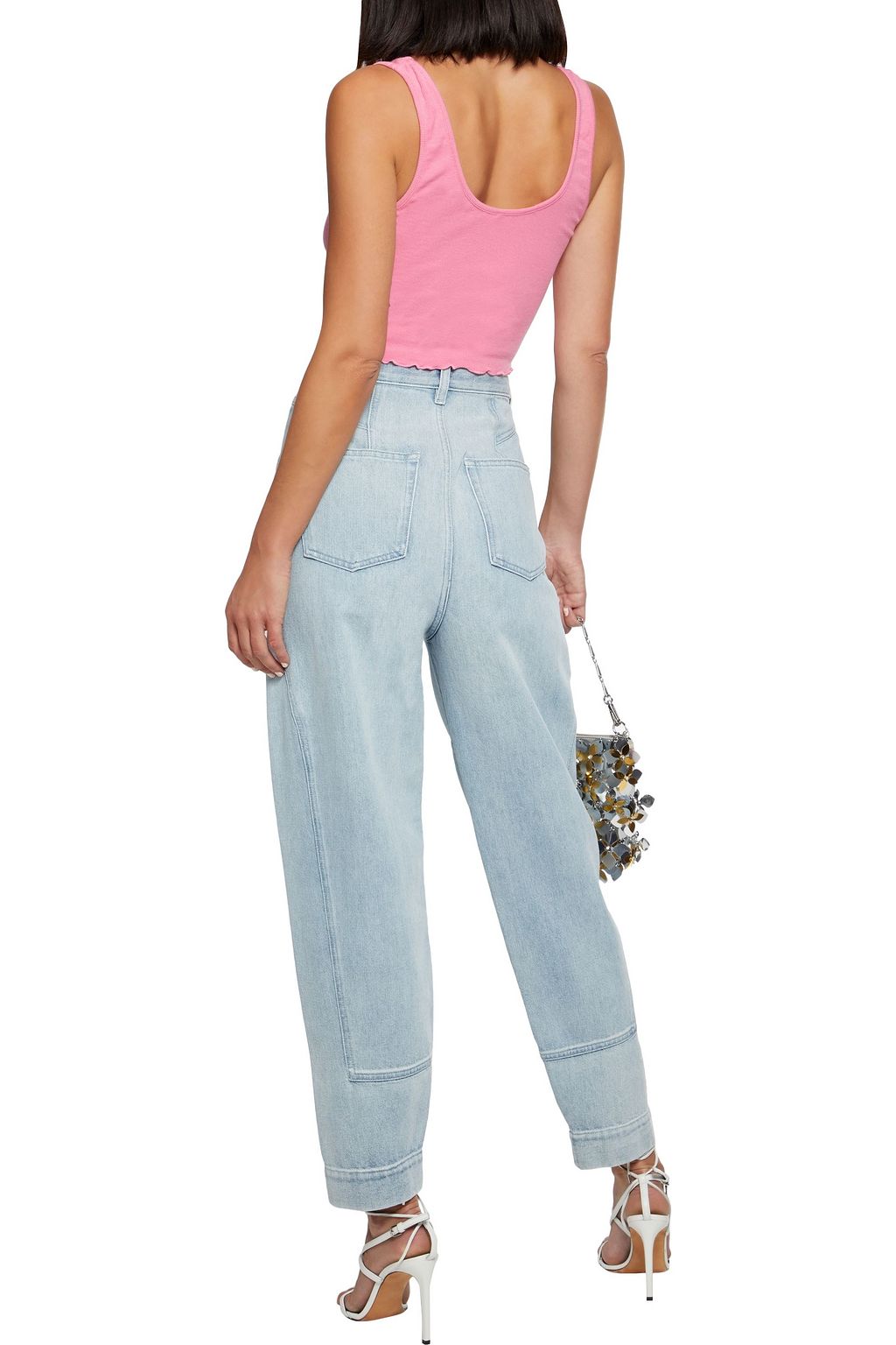 ALICE + OLIVIA Kori cropped ribbed jersey tank
