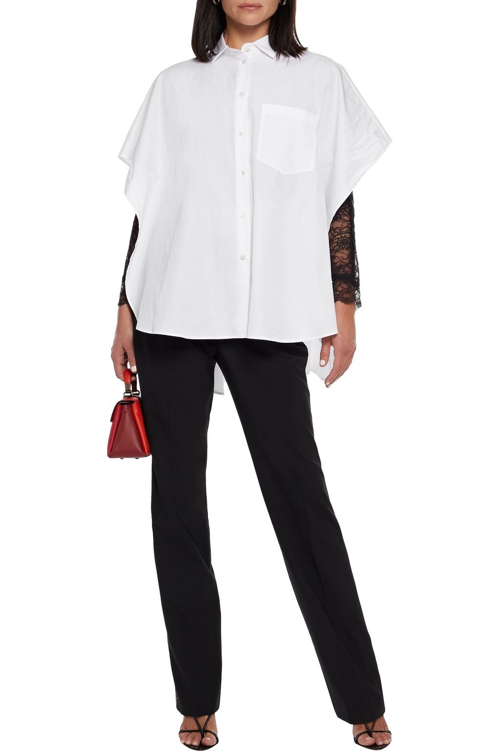 White Oversized cotton-poplin shirt 