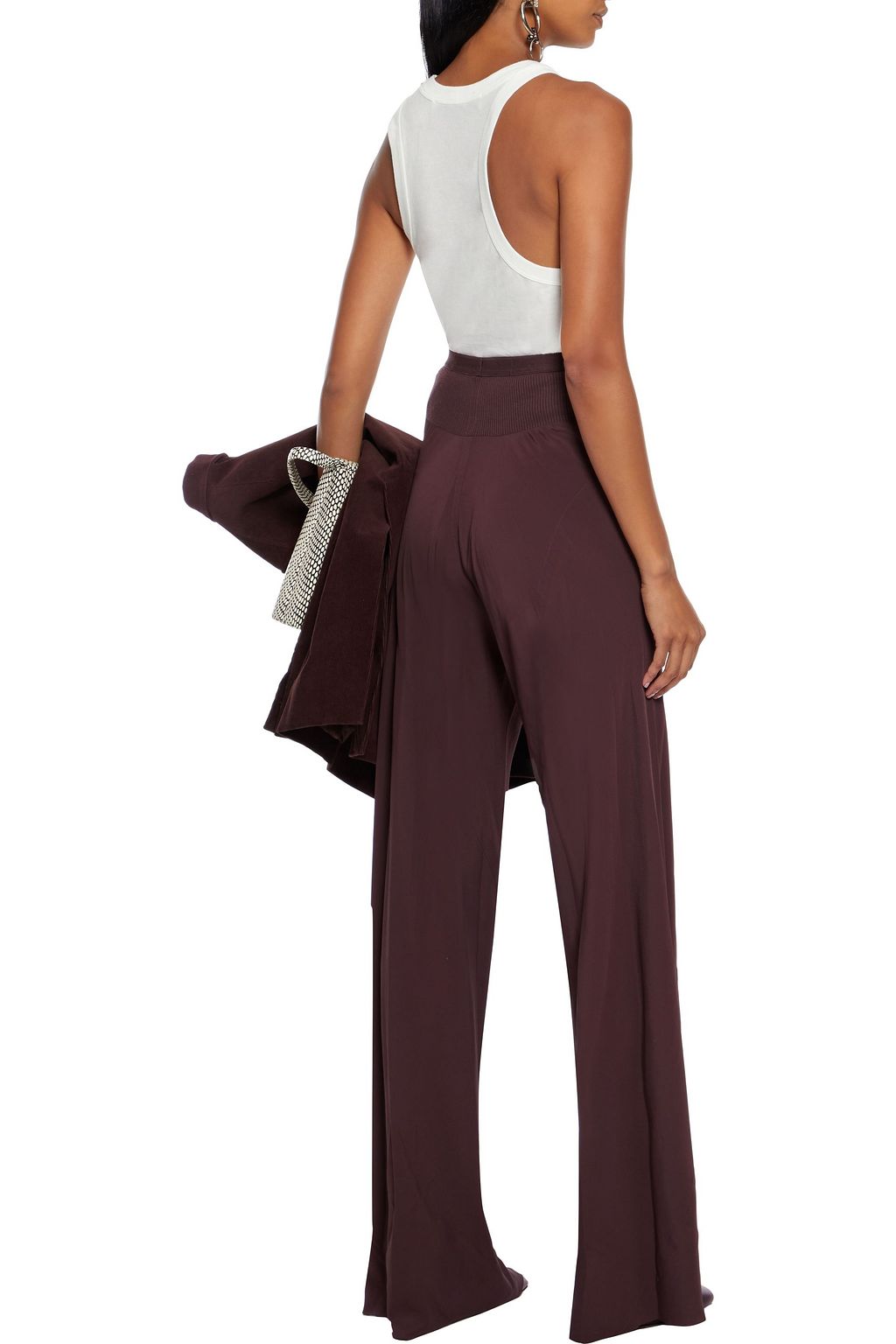 RICK OWENS Jumbo crepe de chine wide-leg pants