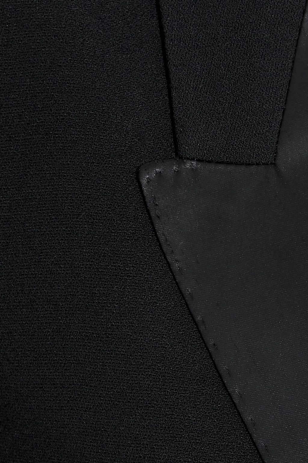 RICK OWENS 60CM satin-trimmed wool-blend crepe blazer