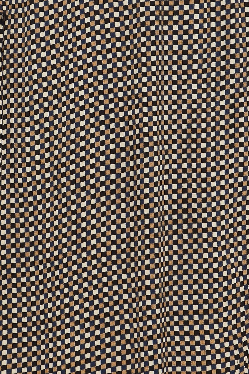 GANNI Checked midi wrap dress