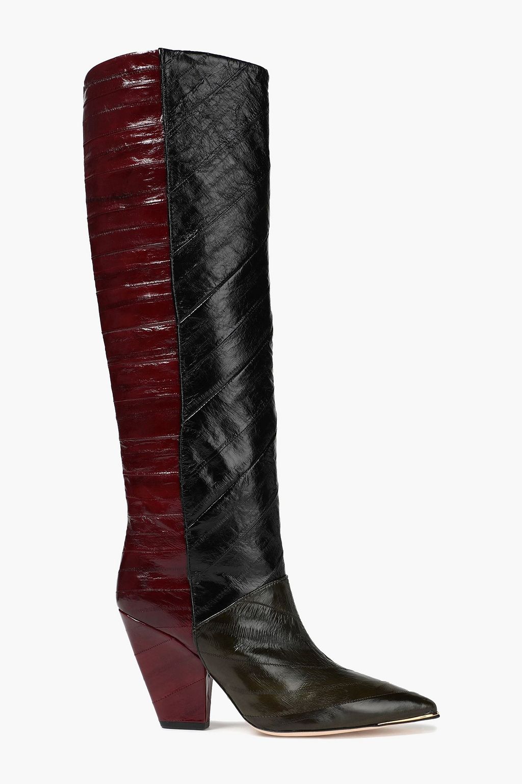 TORY BURCH Lila two-tone eel knee boots | Sale up to 70% off | THE OUTNET