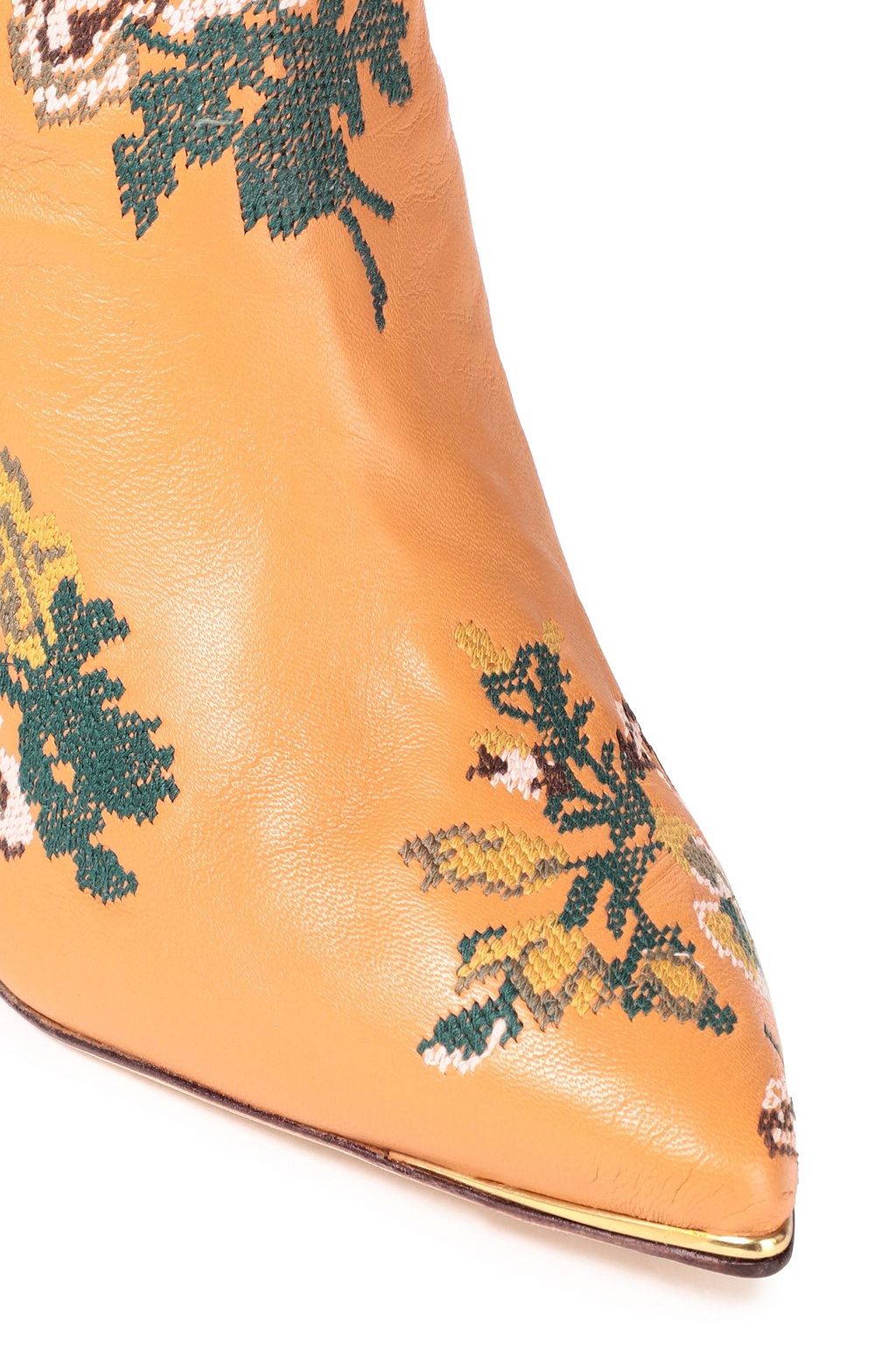 TORY BURCH Lila 90 gathered embroidered over-the-knee boots