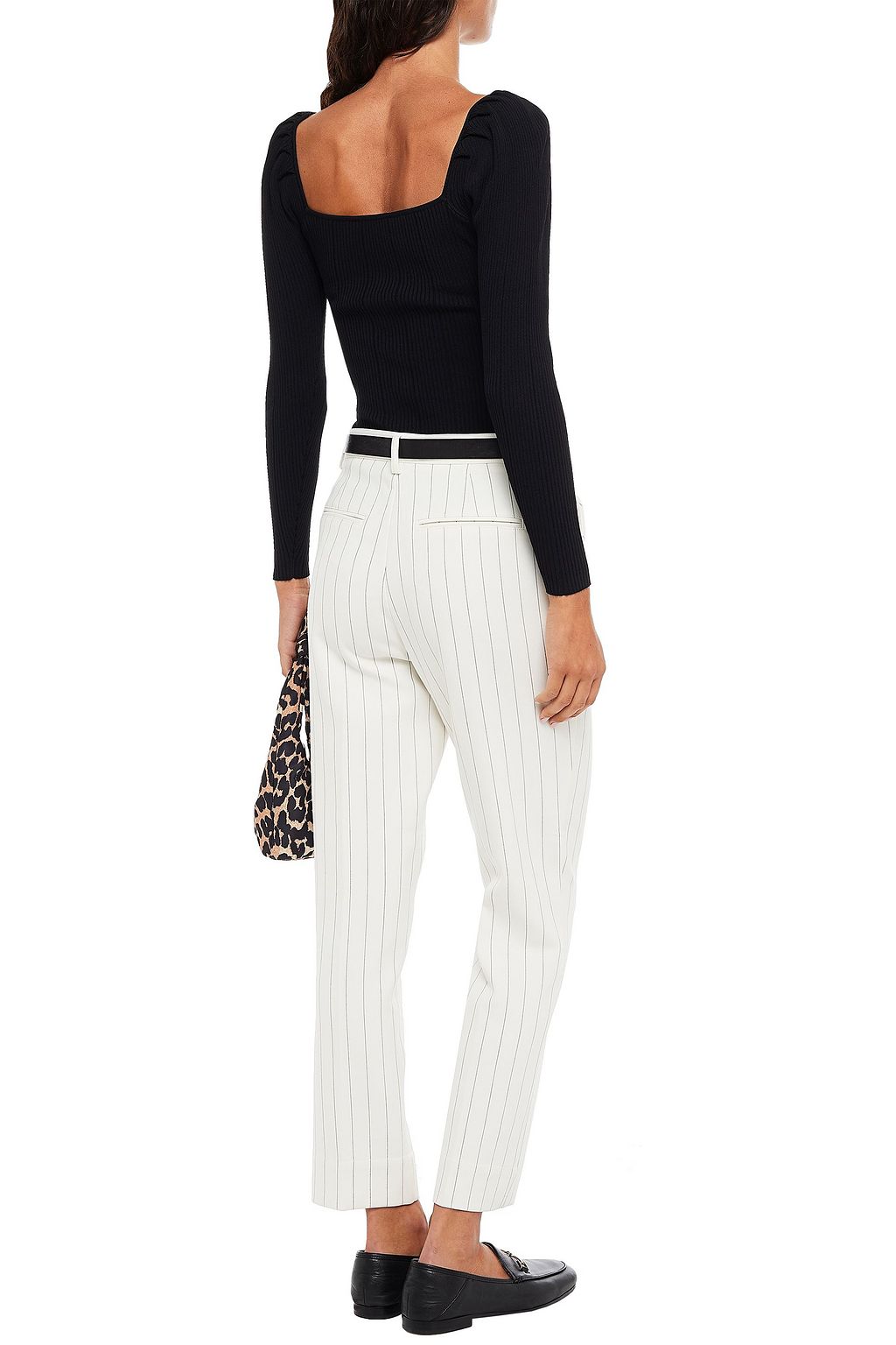 GANNI Pinstriped woven tapered pants