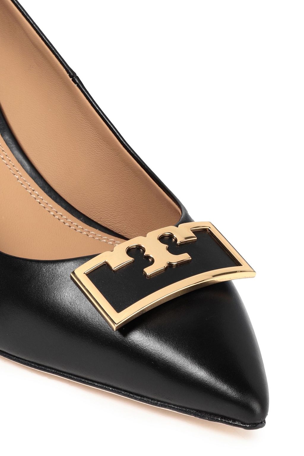 TORY BURCH حذاء بمب "جيجي" بكعب ويدج من الجلد مزين