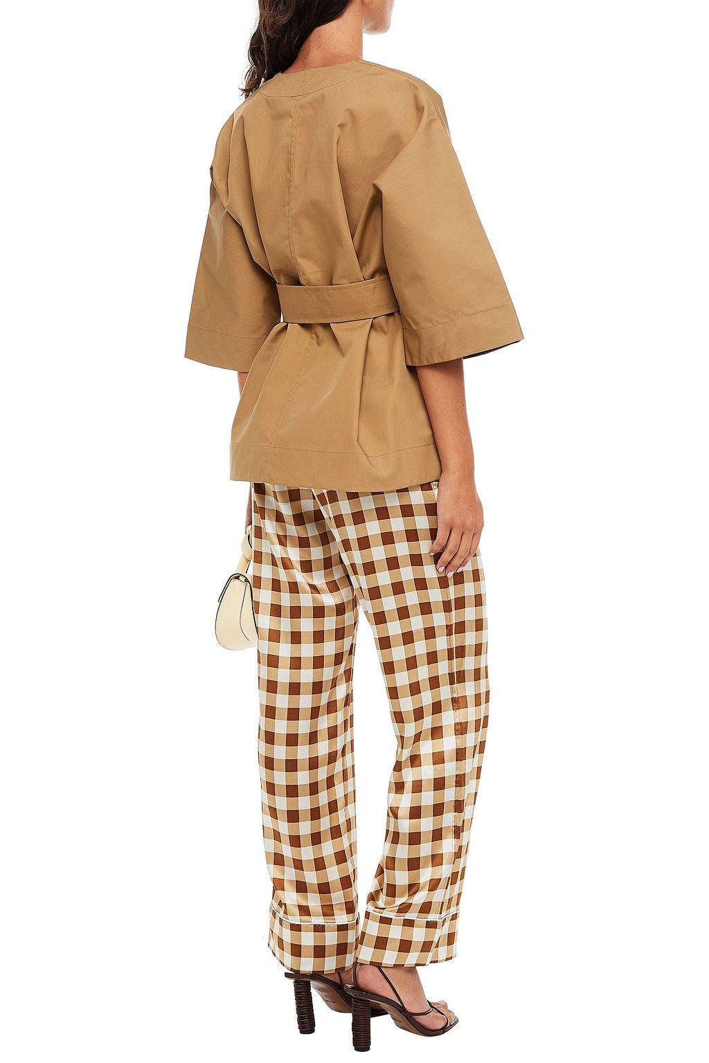 GANNI Belted cotton jacket