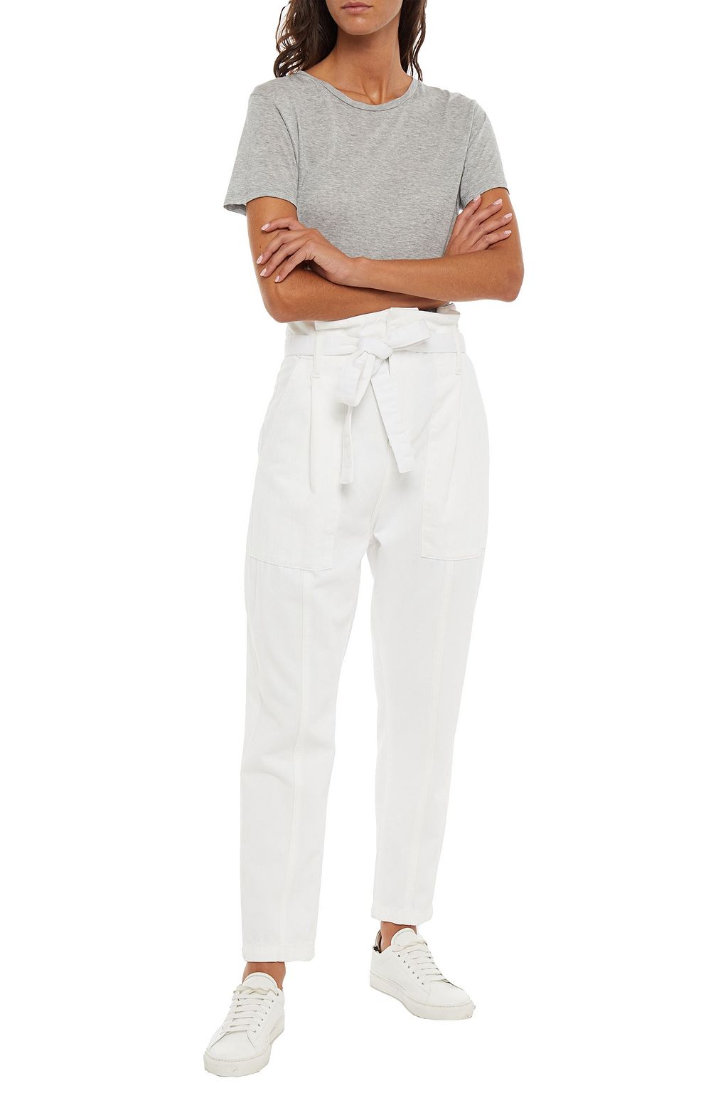 DL1961 Pleated high-rise tapered jeans