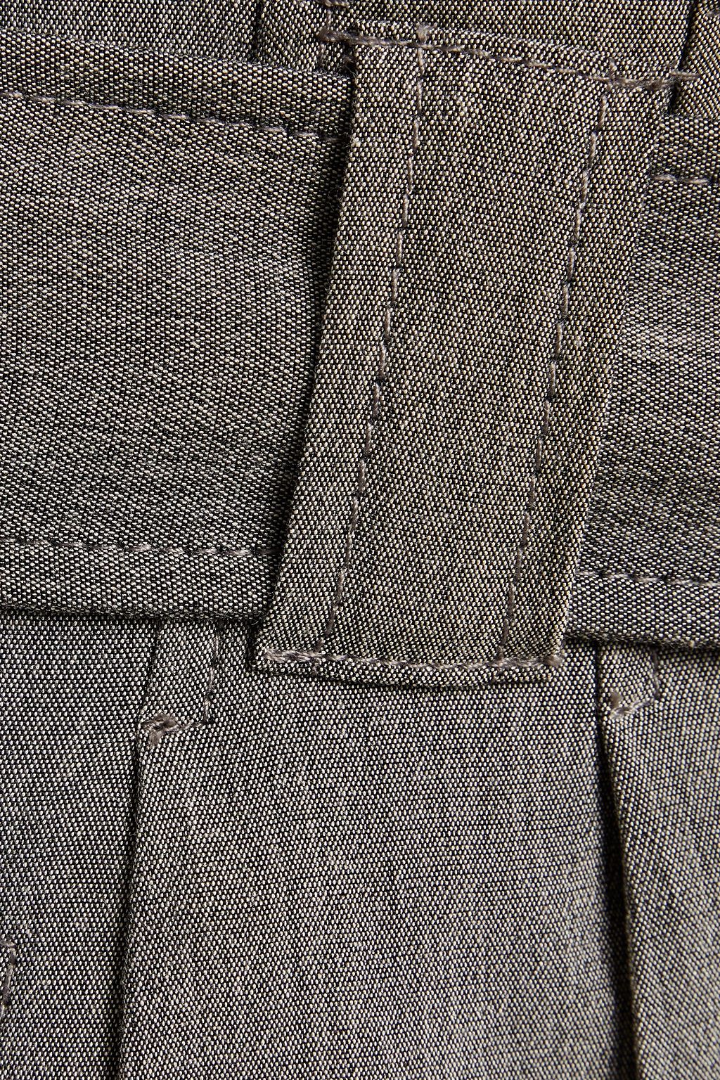GANNI Belted pleated woven tapered pants