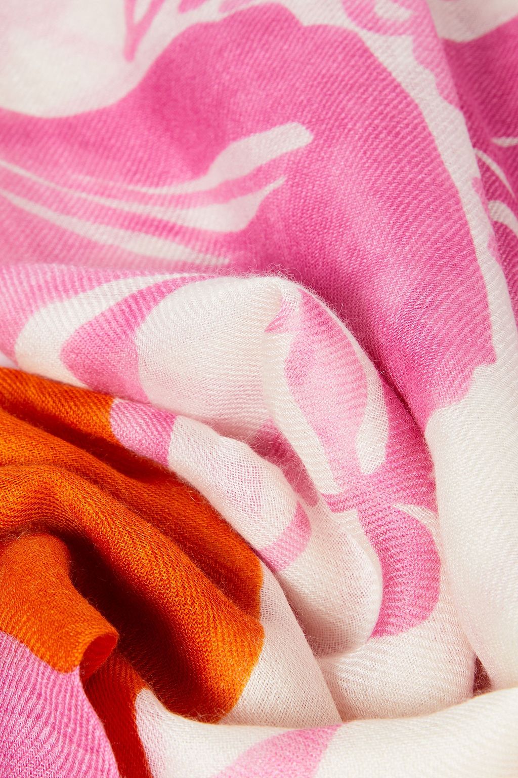 LORO PIANA Printed cashmere and silk-blend gauze scarf