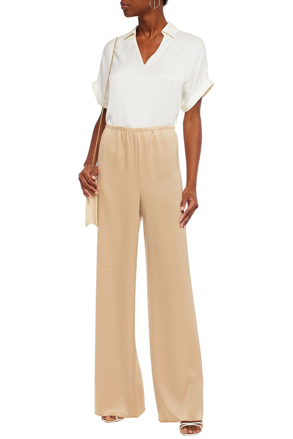 ST. JOHN Satin wide-leg pants