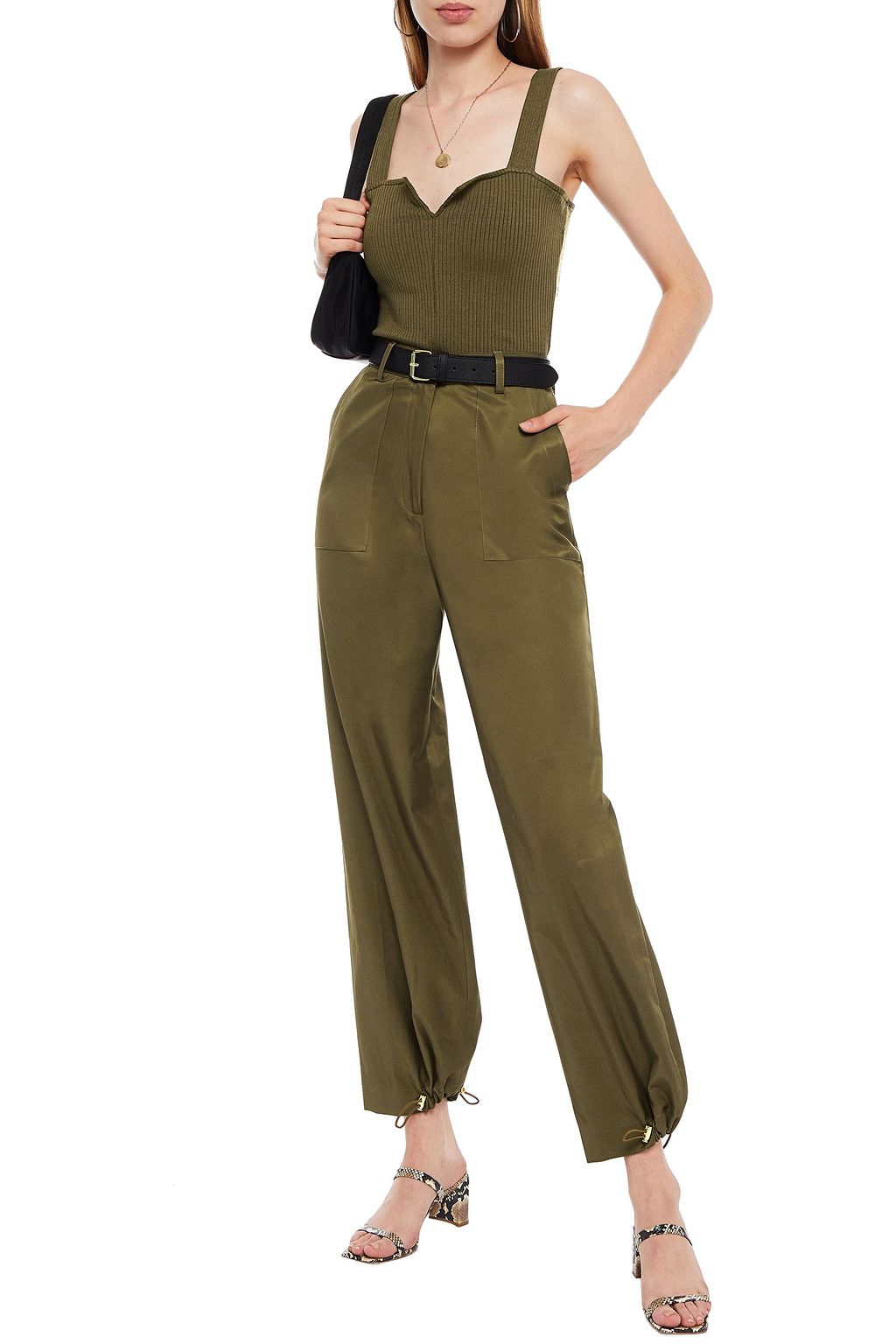 BOUGUESSA Cotton-blend tapered pants