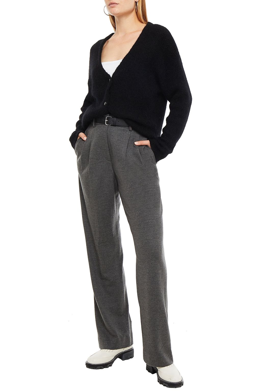 RAG & BONE Pleated wool wide-leg pants