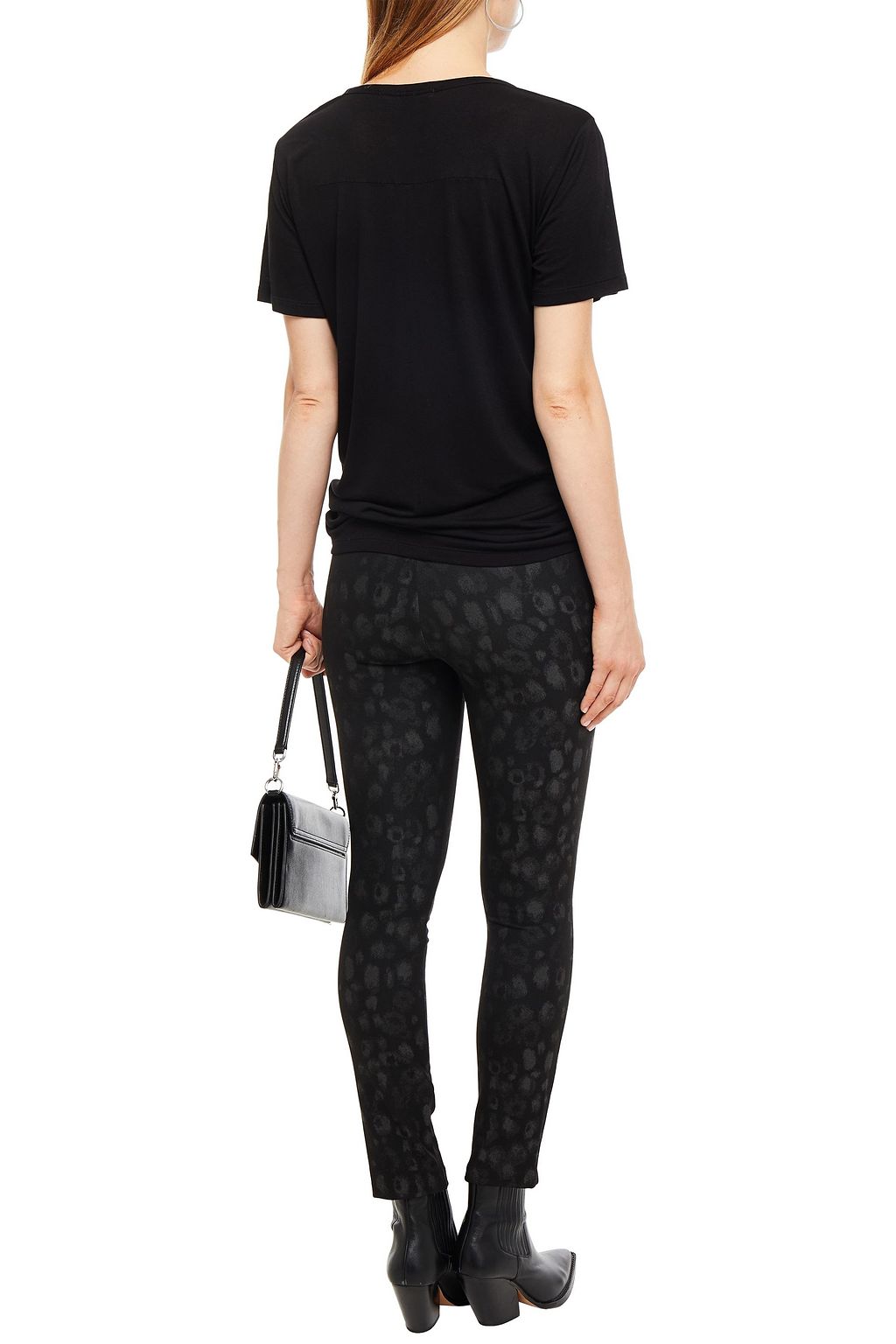 RAG & BONE Zip-detailed printed woven skinny pants