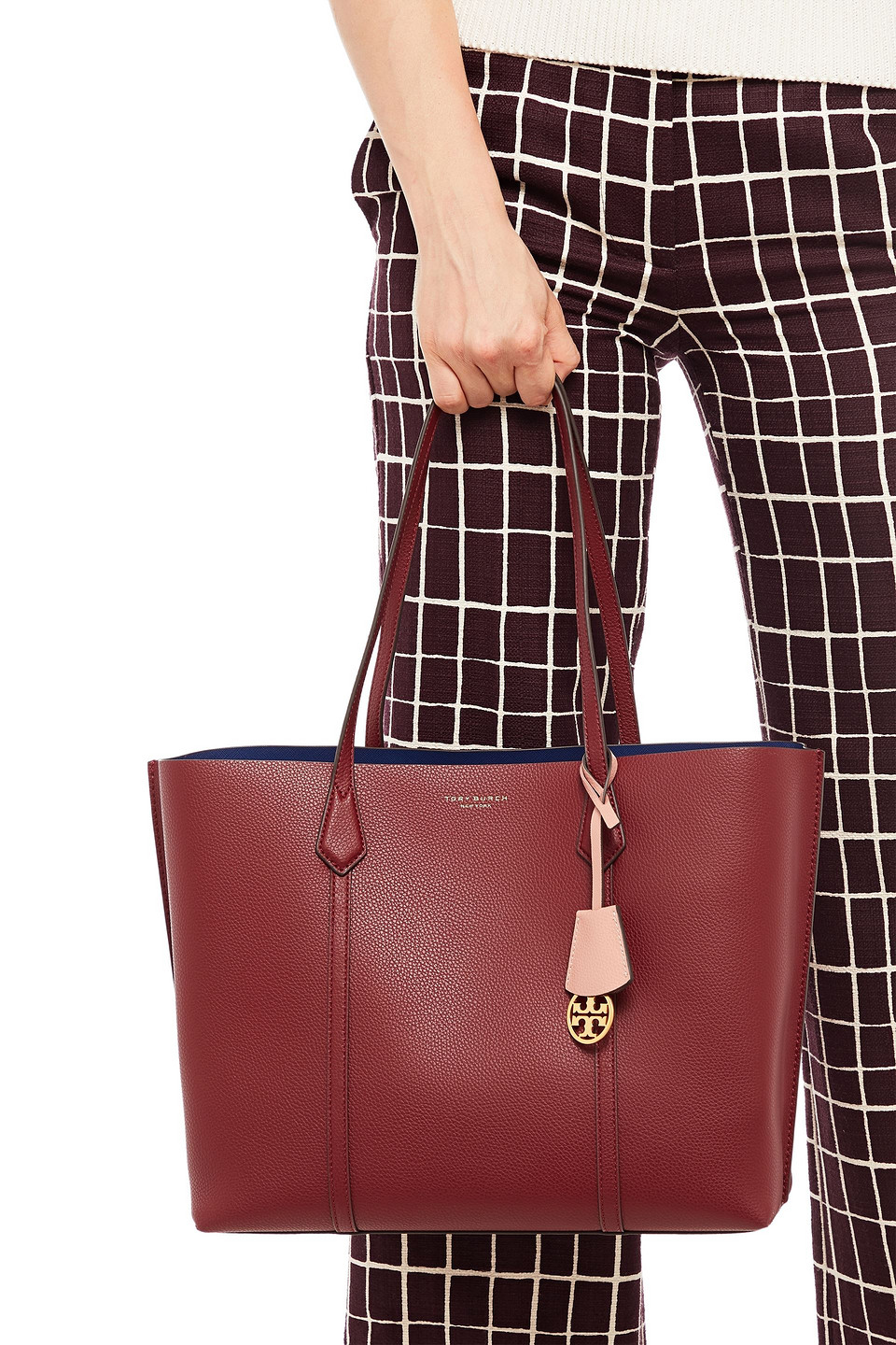 Tory burch burgundy tote Clearance
