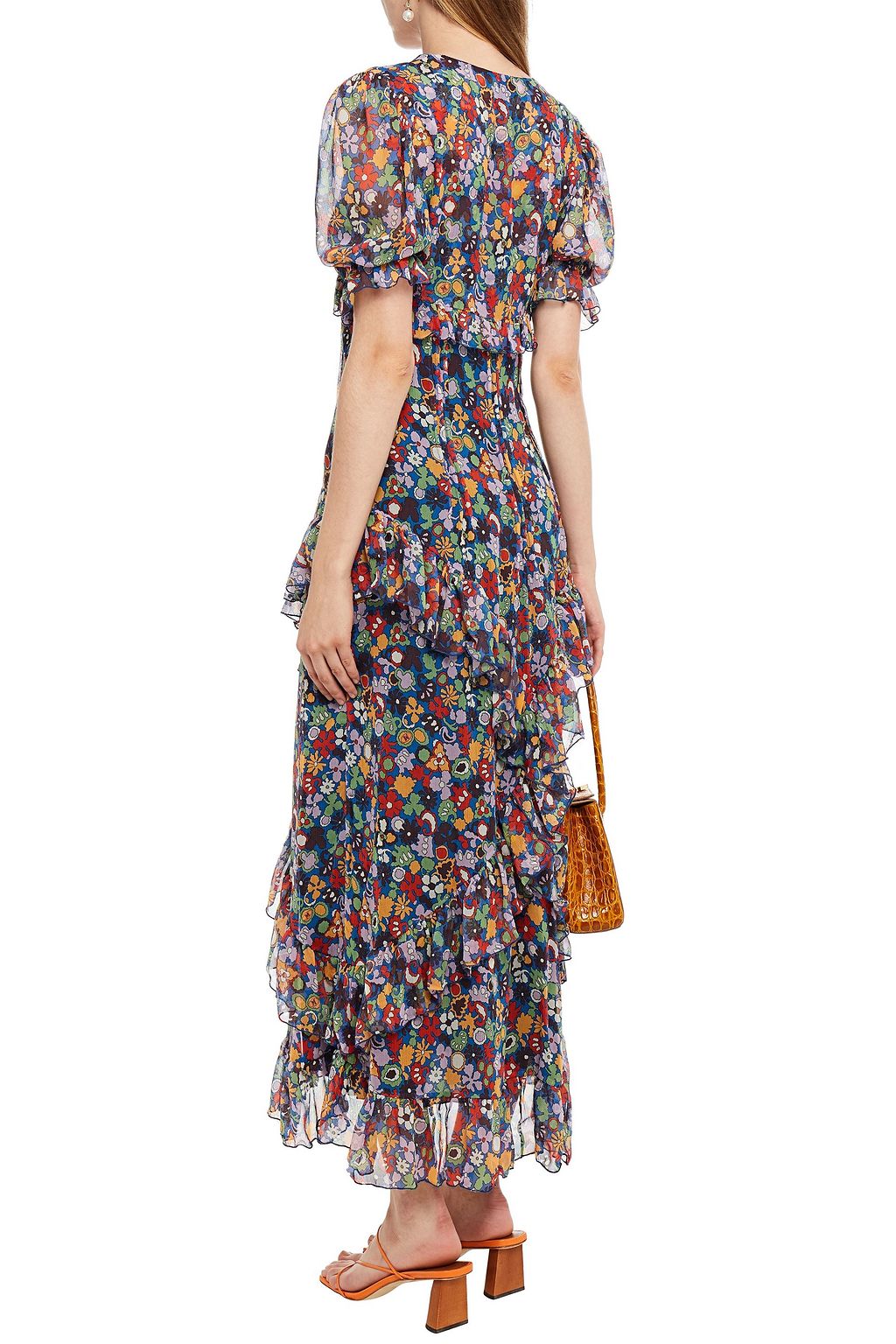 M MISSONI Ruffled printed silk-crepon maxi dress