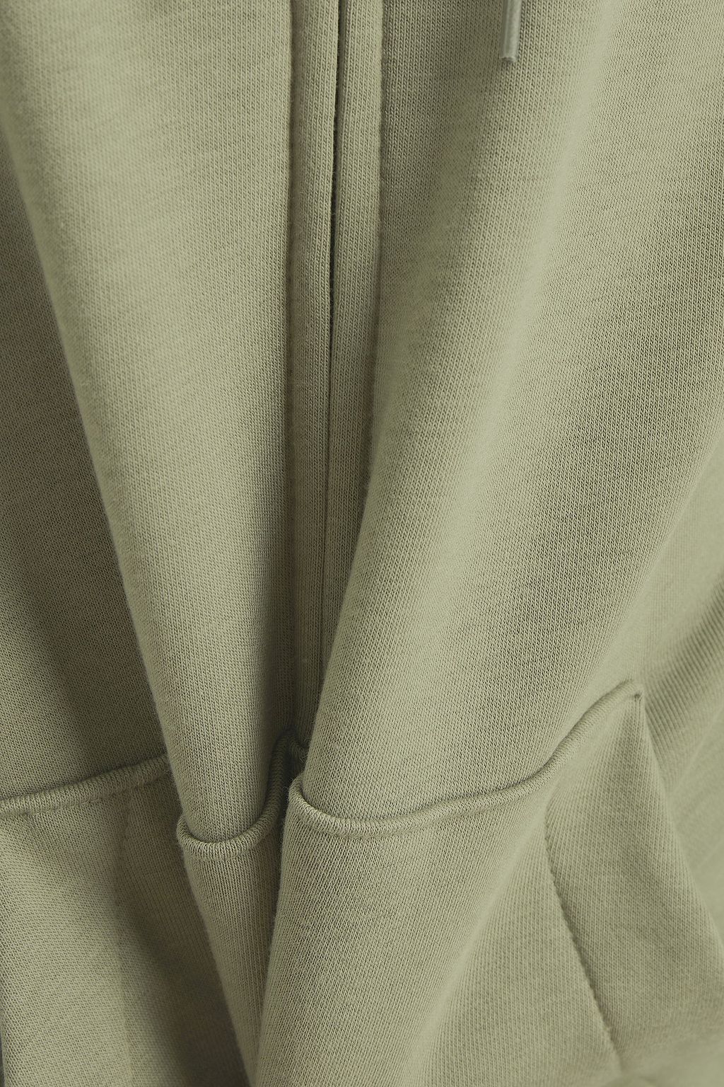 ADIDAS Striped cotton-blend fleece zip-up hoodie
