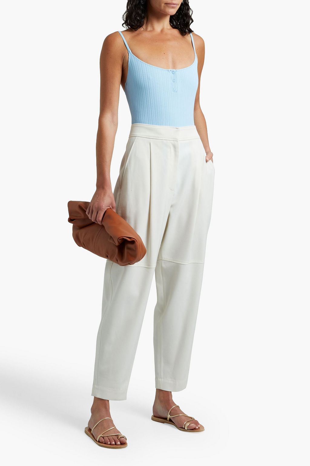 ONIA Henley ribbed jersey bodysuit