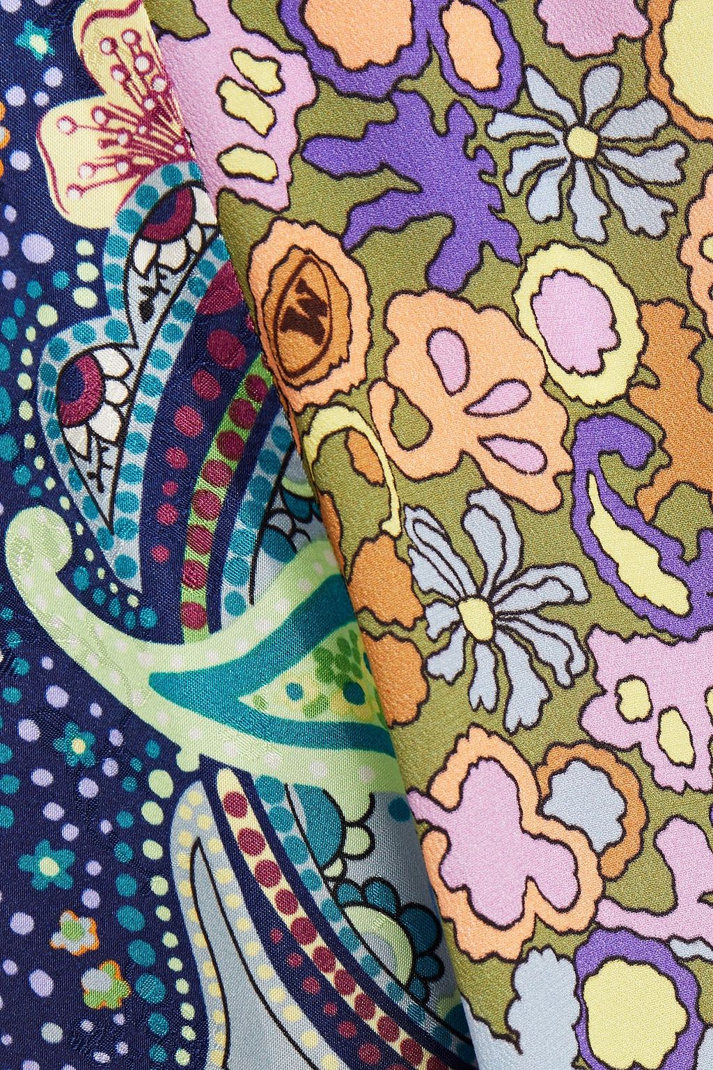 M MISSONI Printed satin and crepe de chine maxi skirt