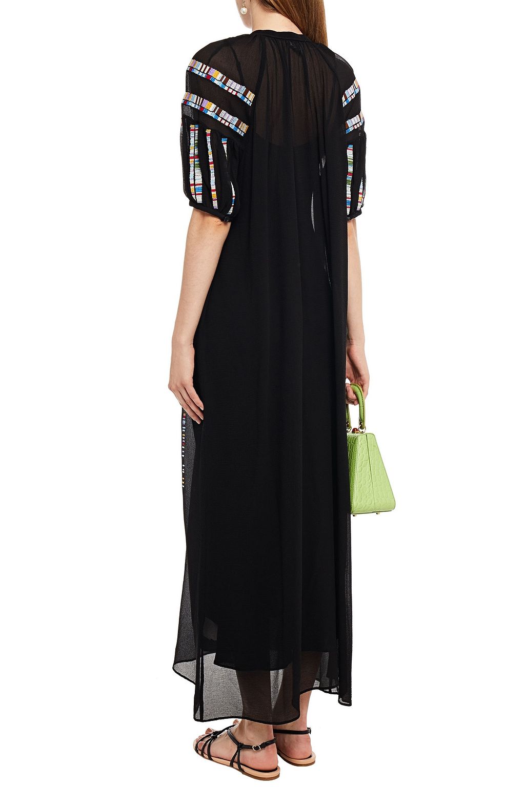 M MISSONI Embroidered silk-crepon maxi dress