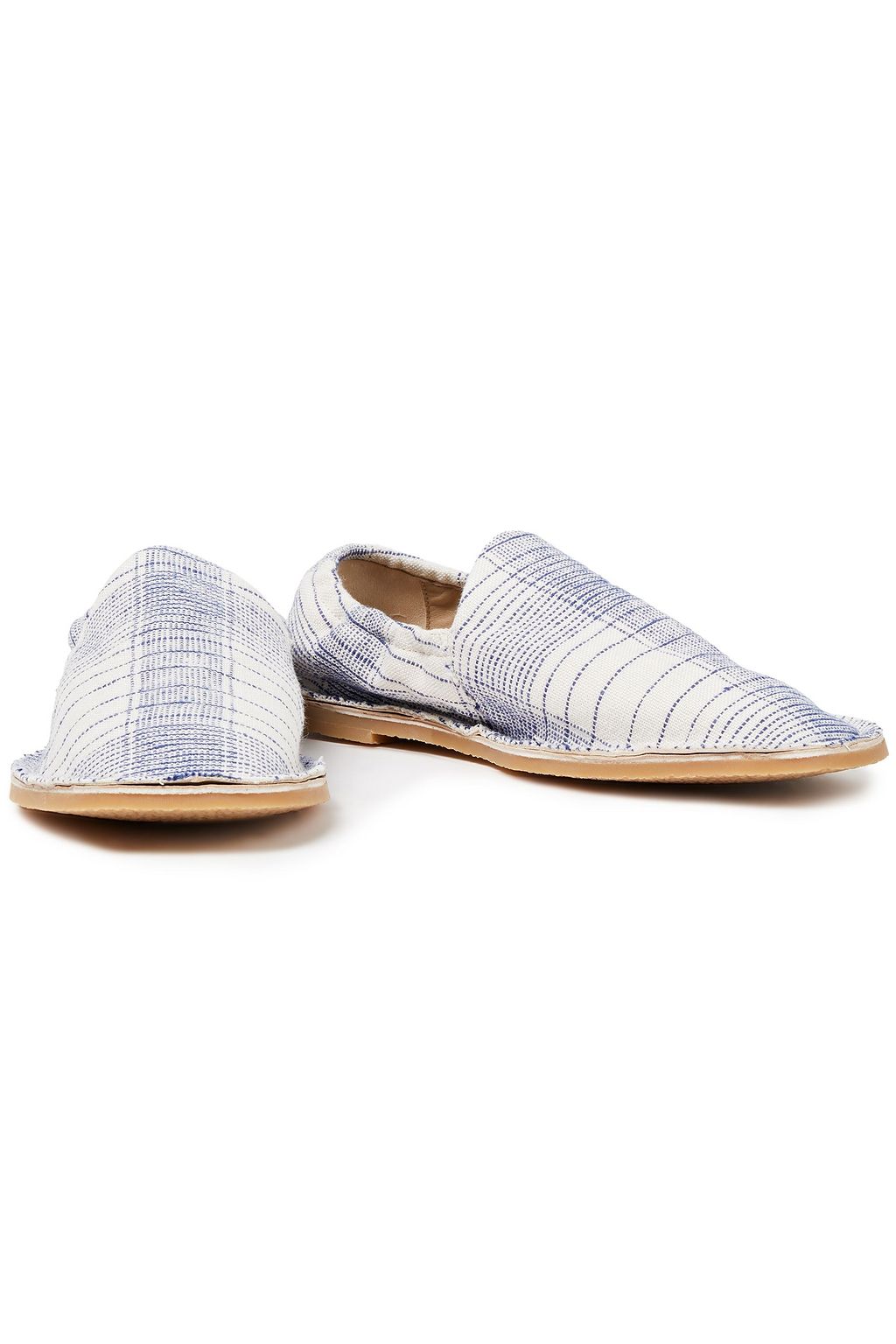 Ivory Jacquard collapsible-heel loafers 