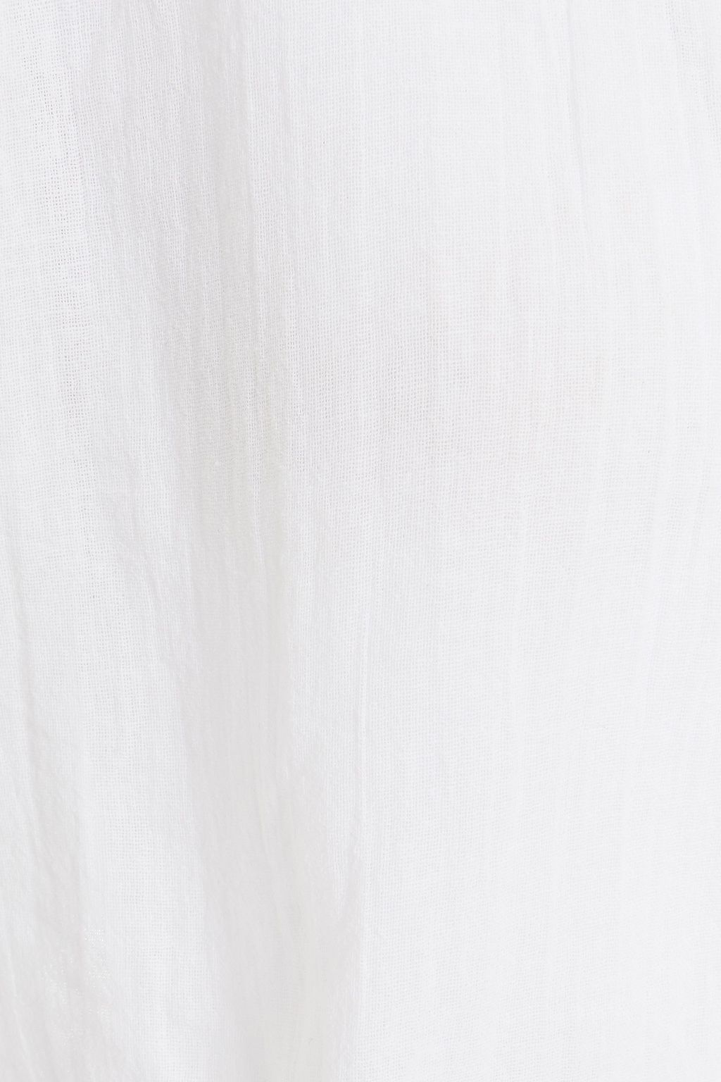 ONIA Cropped crinkled cotton-gauze top