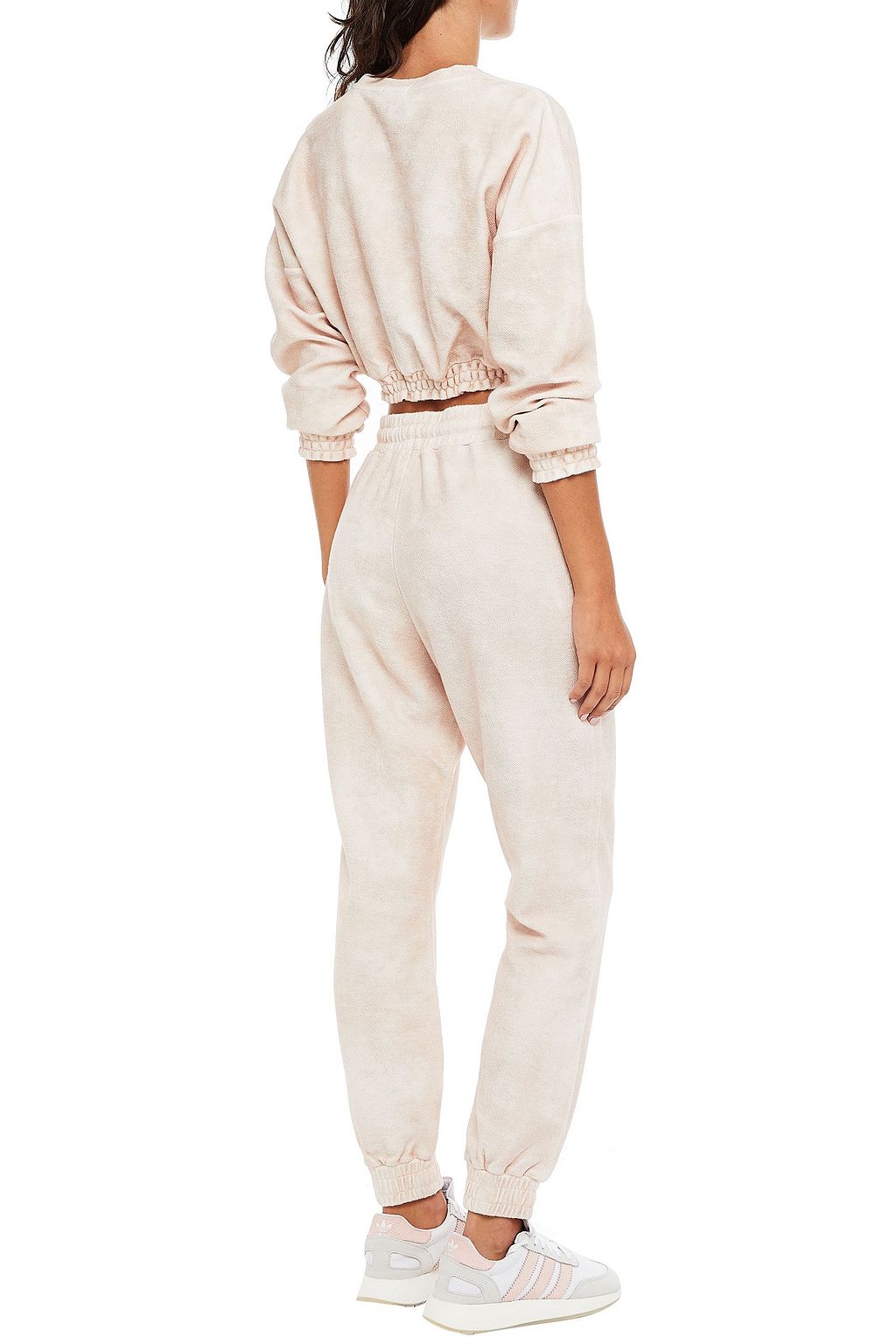 ONIA Cropped tie-dyed cotton-terry sweatshirt
