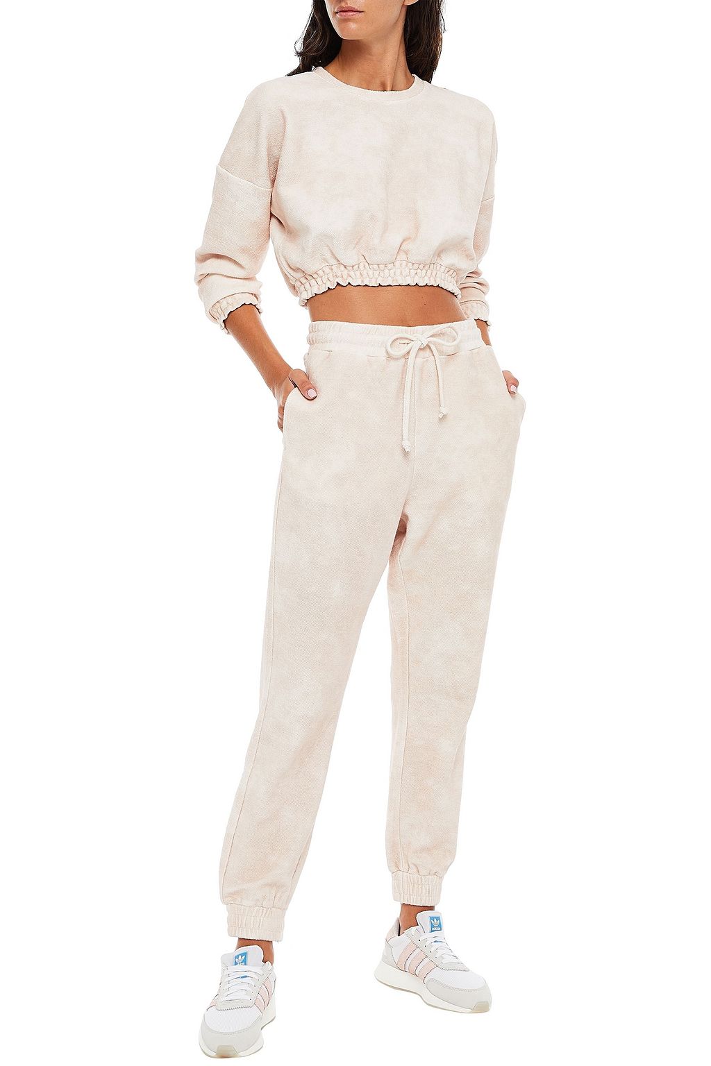ONIA Cropped tie-dyed cotton-terry sweatshirt