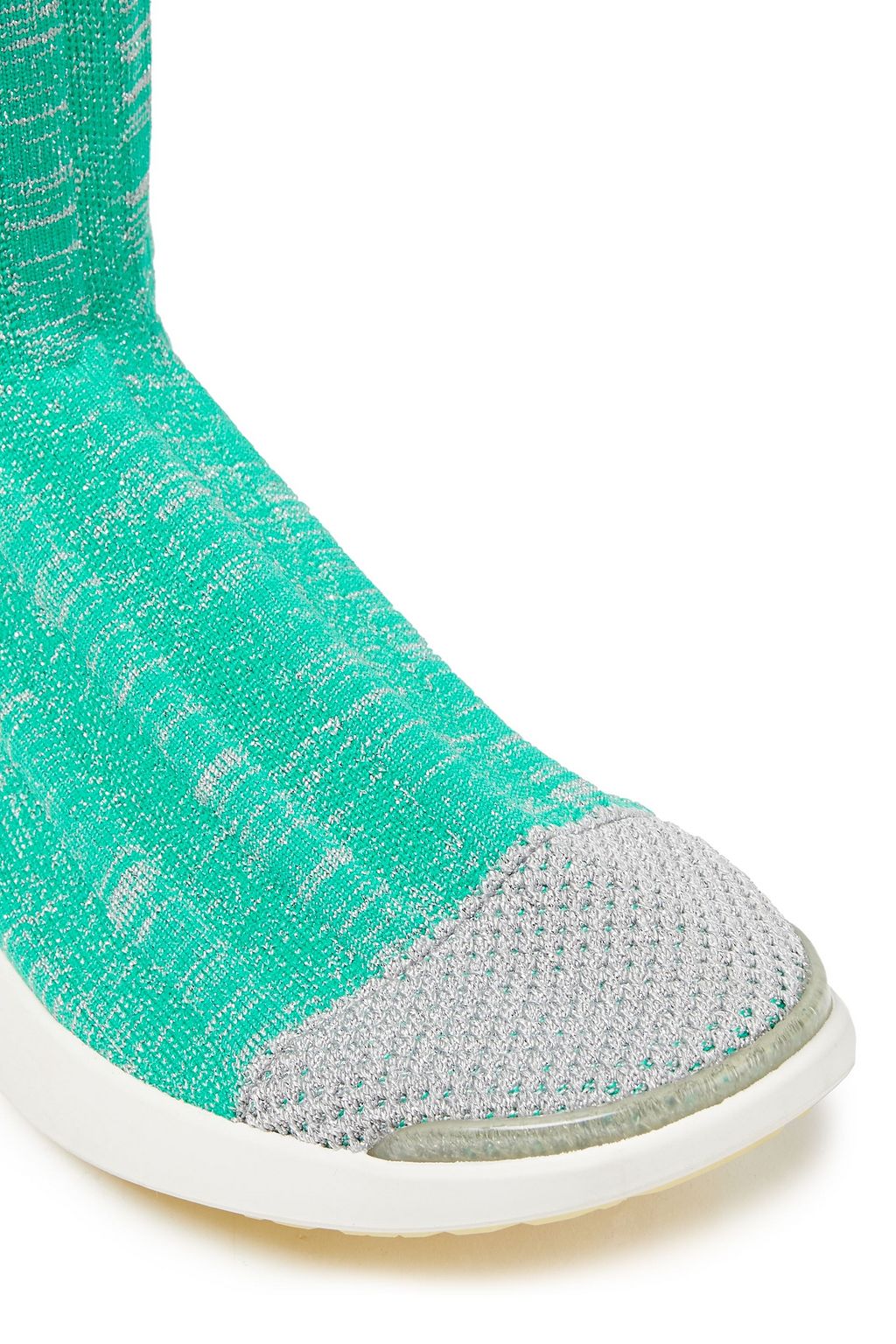 ACNE STUDIOS Two-tone mesh and ribbed-knit sneakers