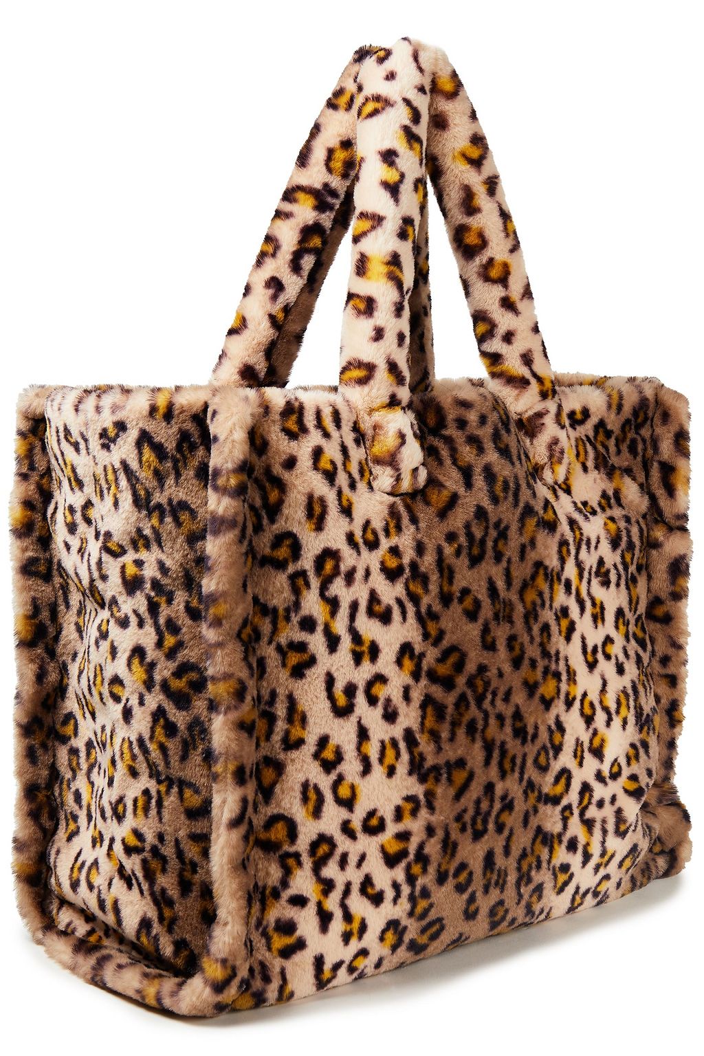 STAND STUDIO Leopard-print faux fur tote