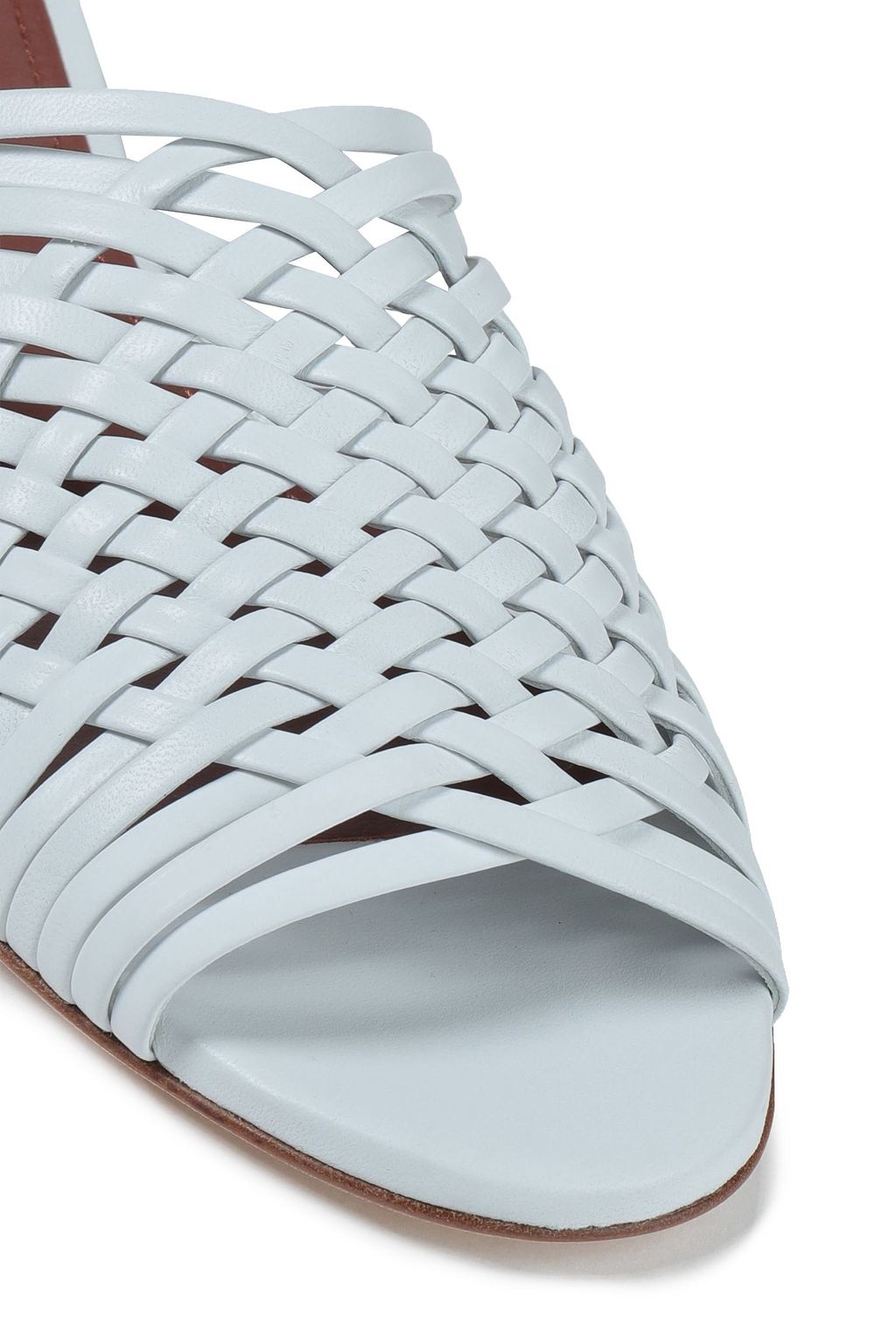 LORO PIANA Braided leather slides