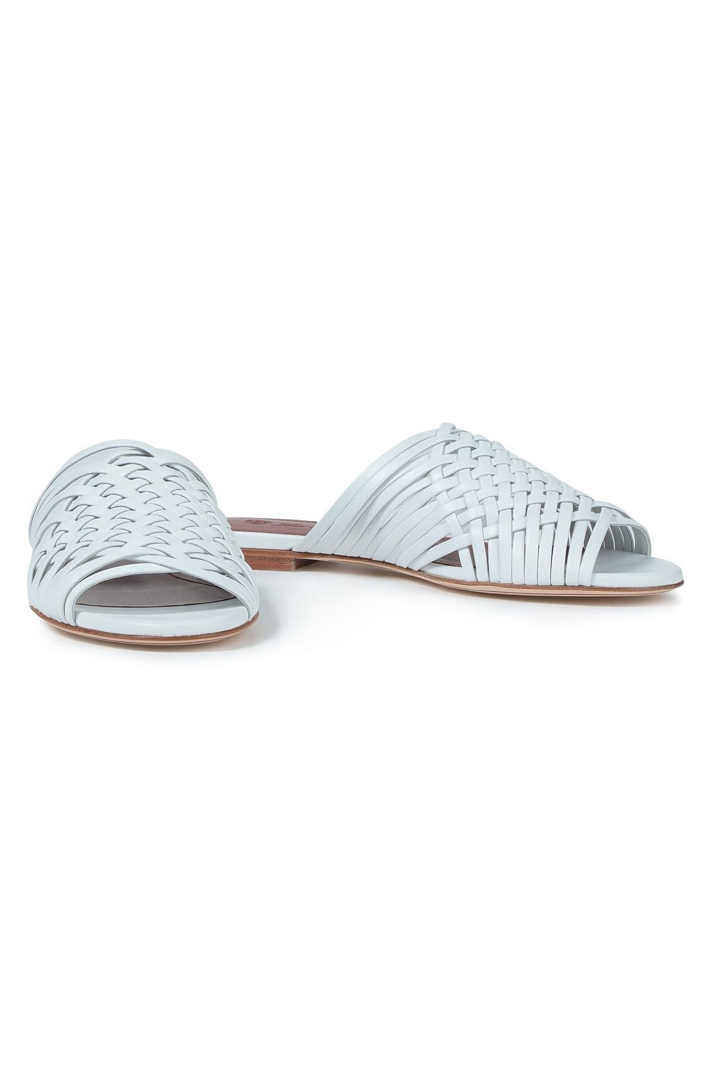 LORO PIANA Braided leather slides