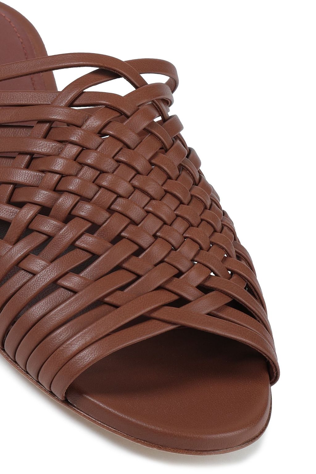 LORO PIANA Braided leather slides