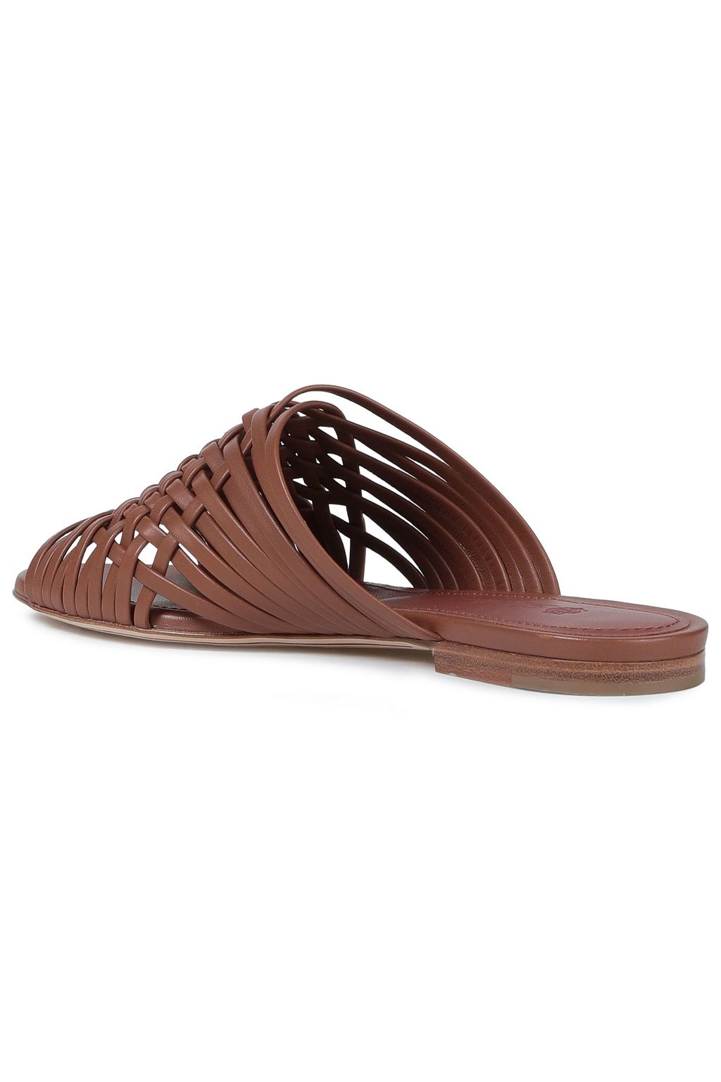 LORO PIANA Braided leather slides